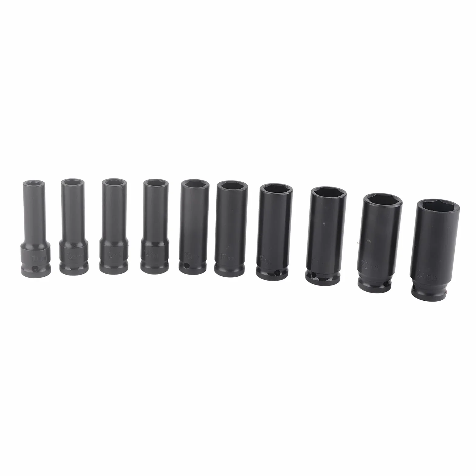 Ejoyous Zestaw Nakrętek do Kluczy Udarowych 1/2 cala, 10 sztuk, Zestaw Nasadek Udarowych 12,5 mm (1/2 ") i 10-24 mm