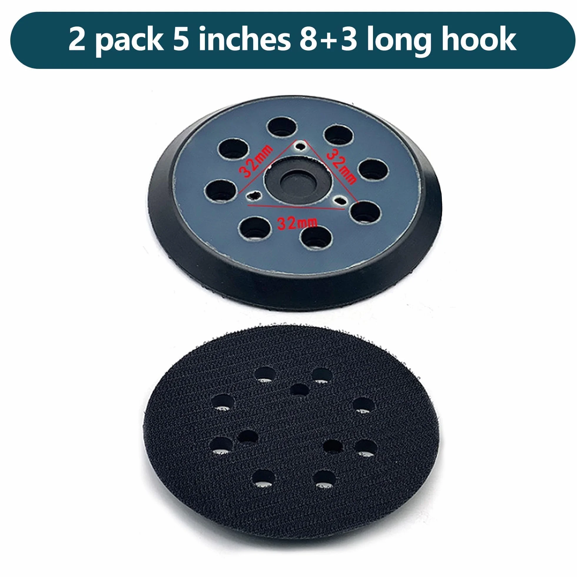 2 sztuki talerzy szlifierskich 125 mm na rzep talerz podporowy do, płyta szlifierska 125 mm z rzepem, akcesoria do BO5041, BO5031, BO5021, M9204, szlifierka mimośrodowa
