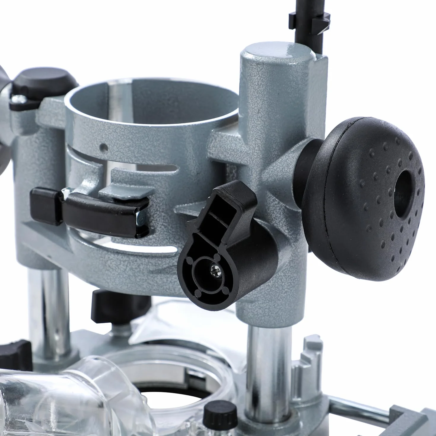 KATSU Tools Podstawa do przycinania, w pełni regulowana, aluminiowa, do elektrycznych lub bezprzewodowych ręcznych frezów do drewna z dyszą przeciwpyłową 105421