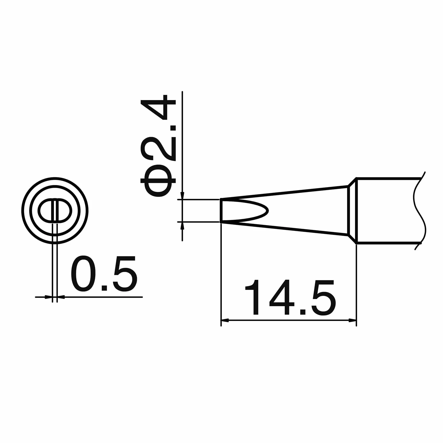 Hakko T18-D24 dłuto do lutownicy 2,4 mm x 14,5 mm (2,4 mm)