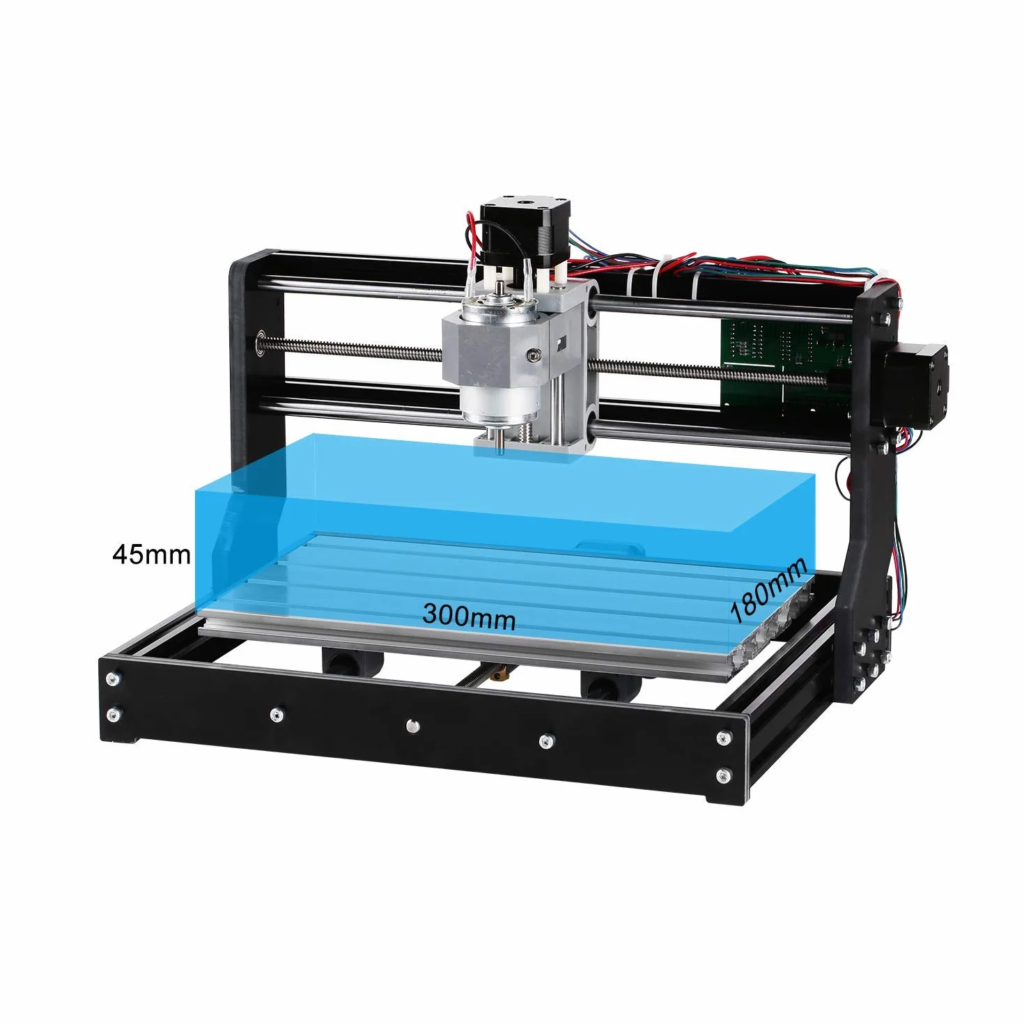 SainSmart Genmitsu CNC 3018-PRO Zestaw do frezowania/grawerowania, sterowany GRBL, 3 osie do obróbki akrylu, PCW, drewna, miękkiego aluminium, obszar roboczy 300 mm x 180 mm x 45 mm