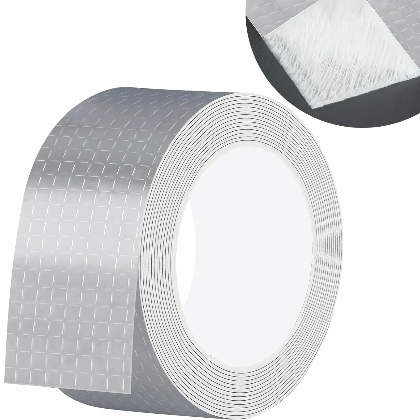 Taśma Butylowa Wodoodporna 50 mm x 10 m, Mocne Paski Uszczelniające, Taśma z Folii Aluminiowej w Kolorze Srebrnym do Naprawy Przecieków w Dachu, Szczelin w Parapecie Okiennym, Pęknięć Rur