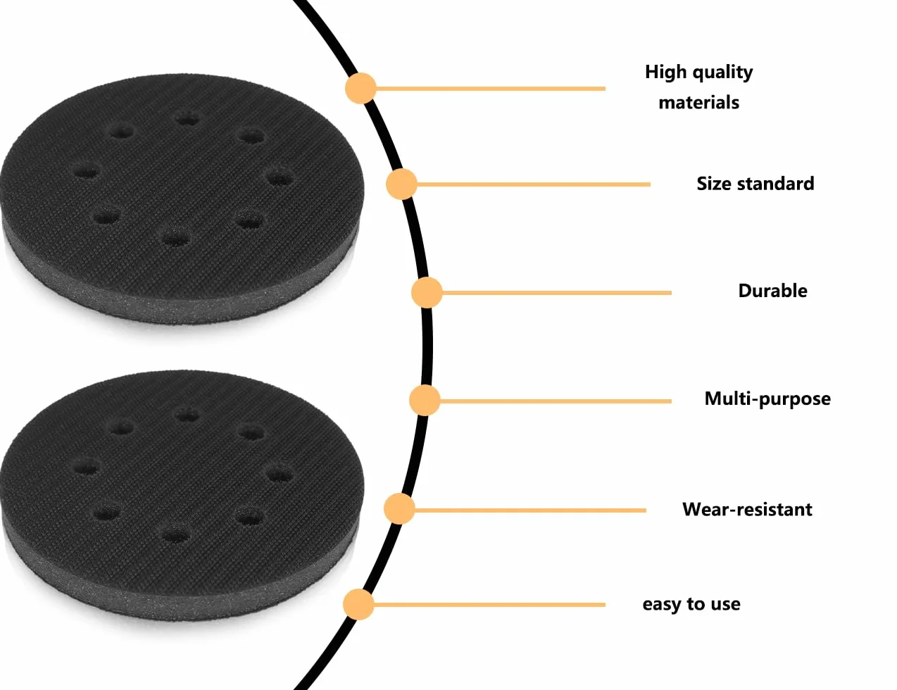 KAPSING 2 tarcze szlifierskie 125 mm gąbka Interface Pad ochraniacze podkładki zamienne do szlifierek 8 otworów