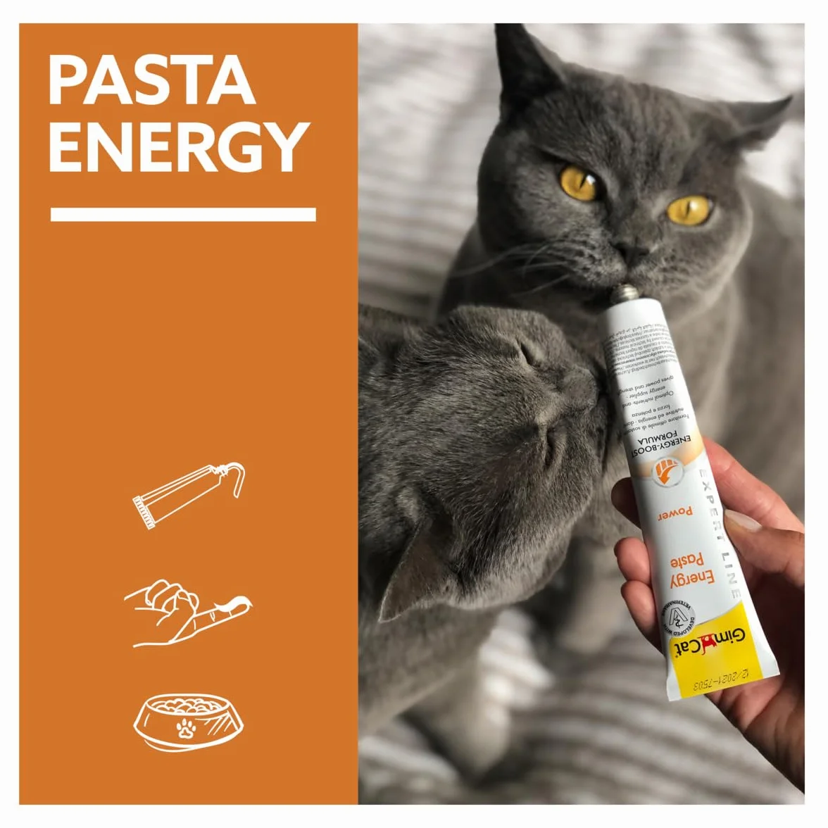 GimCat EXPERT LINE Energy pasta - Funkcjonalny przysmak dla kotów, który dostarcza energię i składniki odżywcze - 1 tubka (1 x 50 g)
