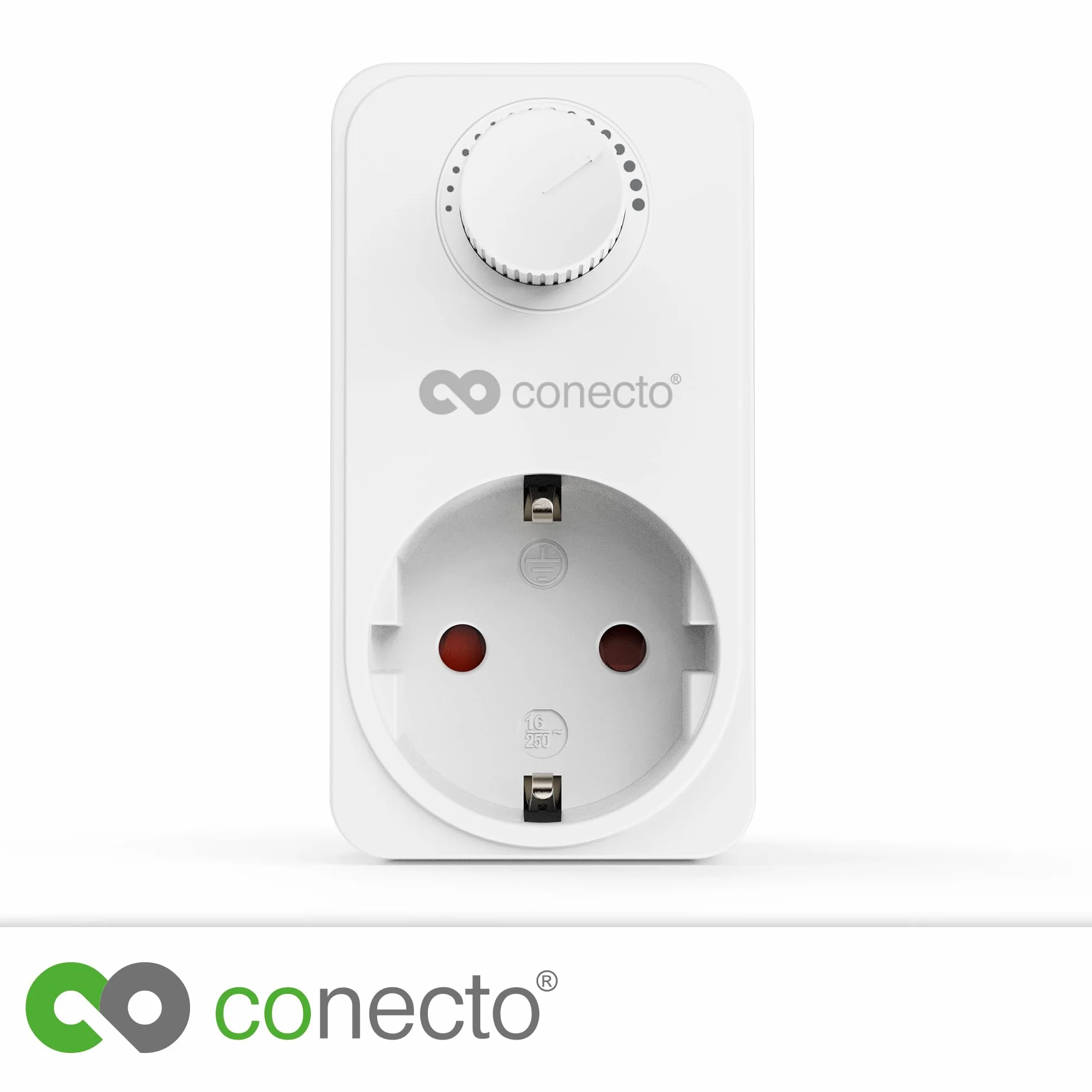 conecto Ściemniacz gniazdek, adapter ściemniacza gniazdek z regulatorem jasności do ściemnialnych źródeł światła, takich jak LED, lampy halogenowe, żarówki, biały