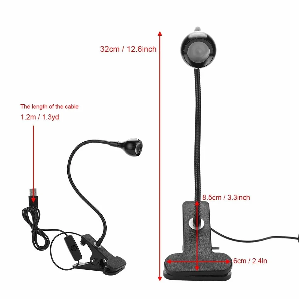 Lampa UV LED 3W USB do Naprawy Telefonu z Klipsem Fioletowe Światło