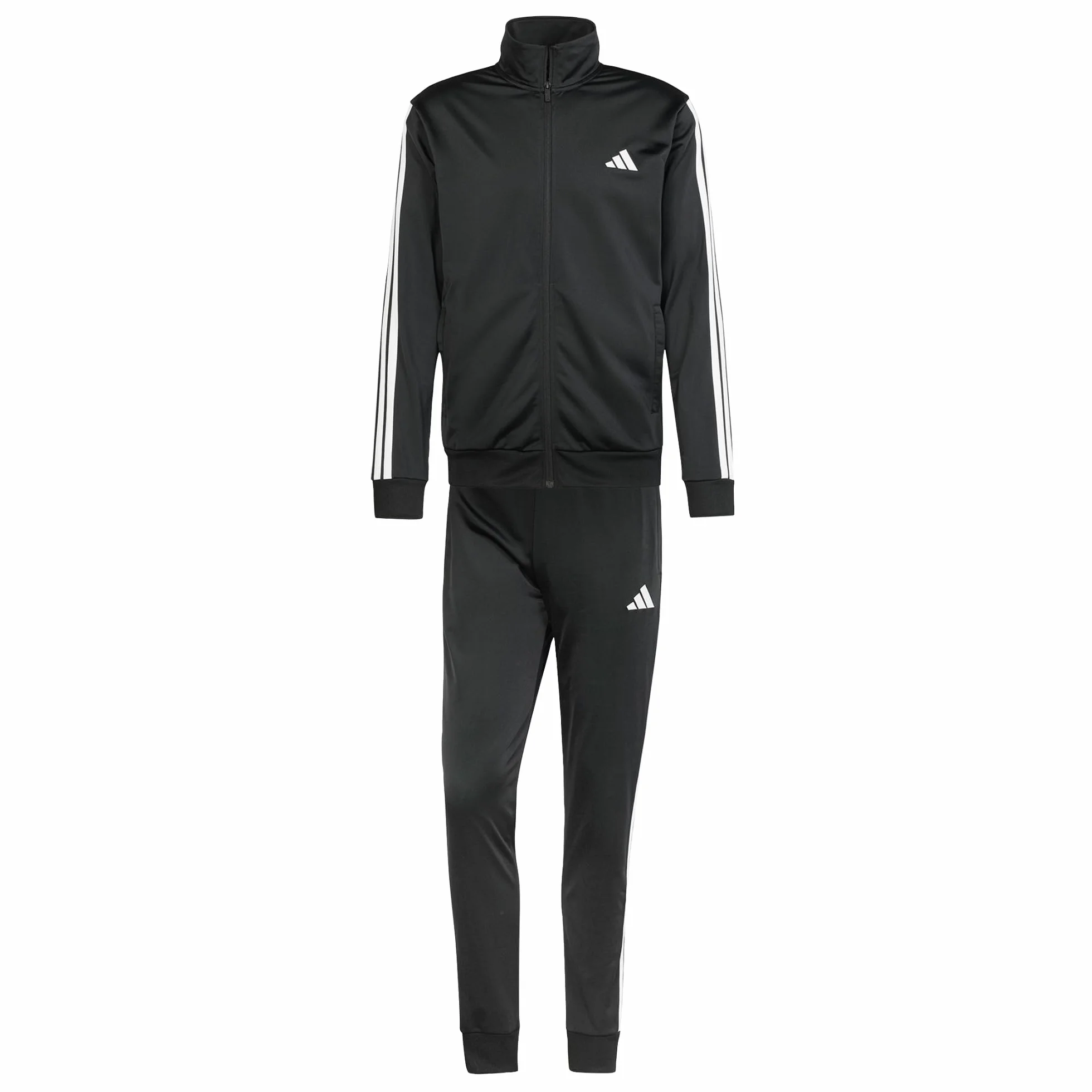 adidas Mężczyźni SPORTSWEAR BASIC 3 STRIPES TRICOT TRACKSUIT, Black, M