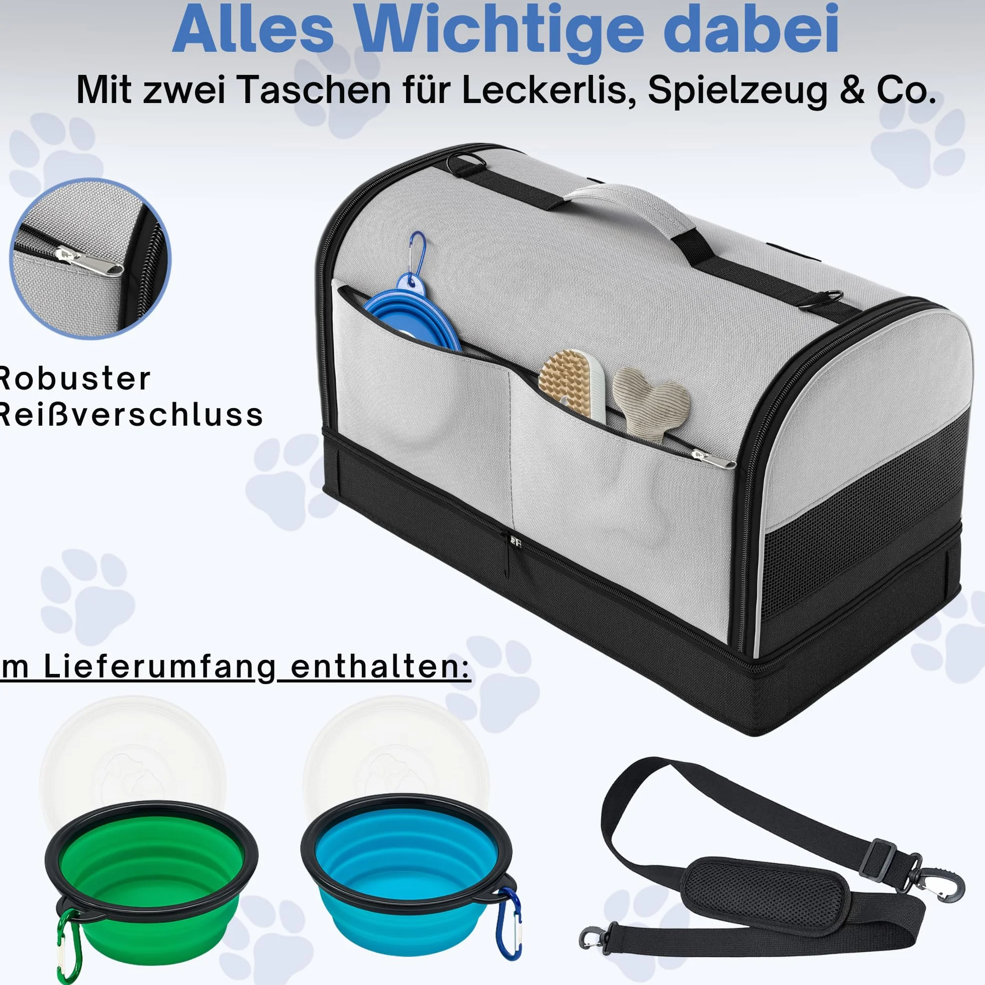 Smart-Planet Torba transportowa dla kotów i psów składana 8 kg 50x30x30 cm z paskiem