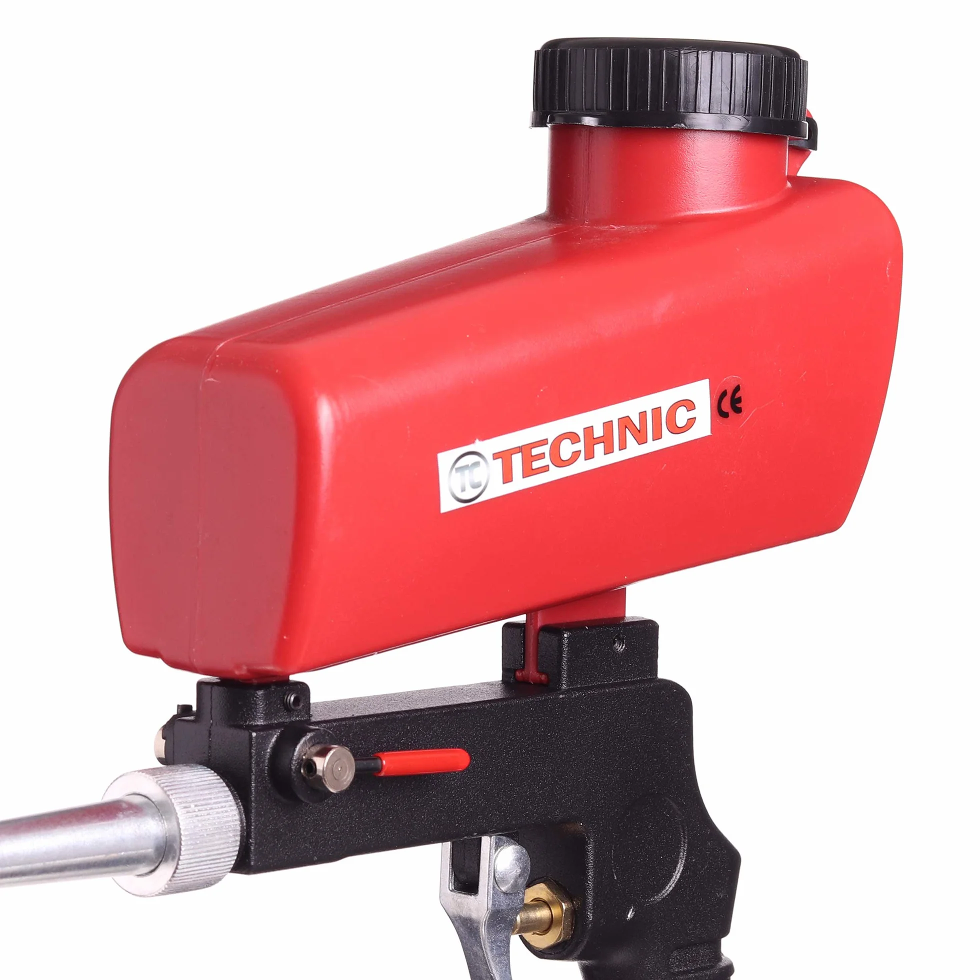 TC TECHNIC Technic ręczny pistolet do piaskowania, sprężone powietrze, lejek, zawór odcinający, poręczny, do surowych krawędzi, narożników, zardzewiałych miejsc