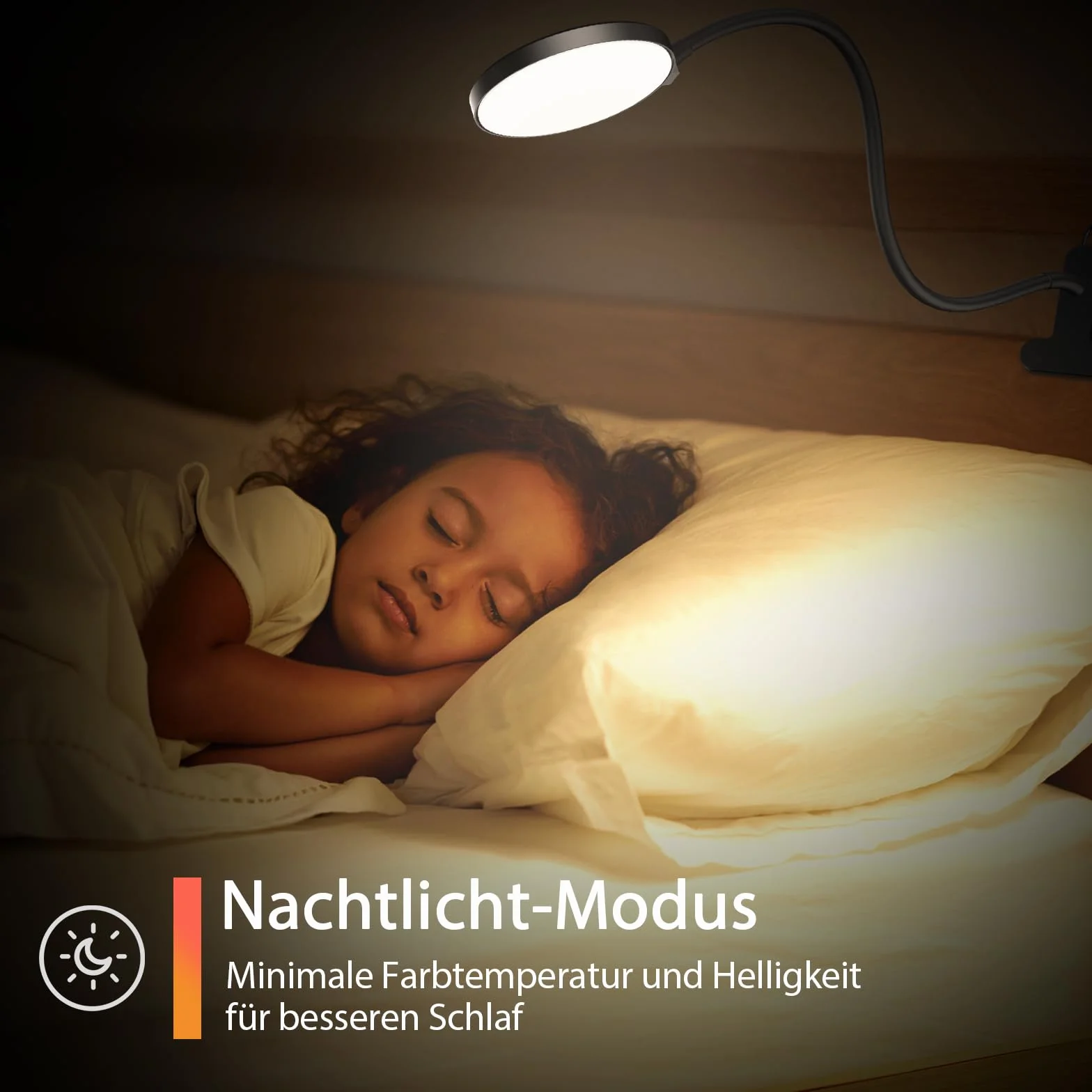 iFalarila Lampka do Czytania 97 LED z Zegarem 10W Ładowarka USB Zacisk 5M