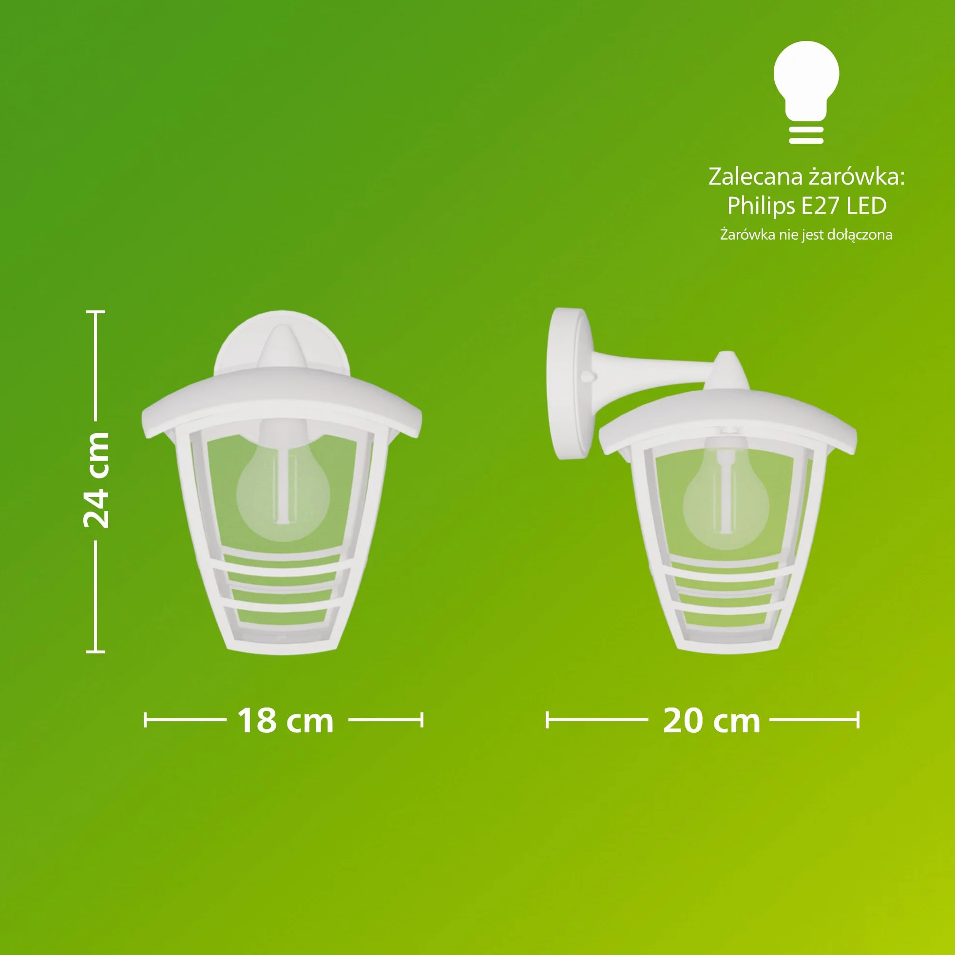 Philips My Garden Creek Lampa Ogrodowa, Aluminium, Biały, 24 cm