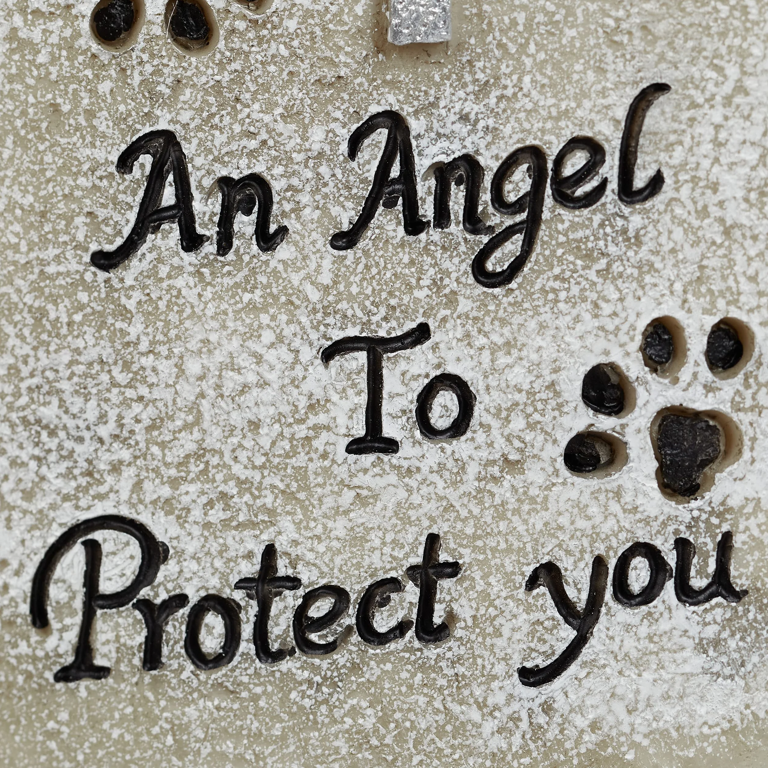 Relaxdays Ozdoba nagrobna dla psa, odporna na warunki atmosferyczne, kamień pamiątkowy ze zwierzęciem, z krzyżem, anioł dla psa, napis: An Angel to Protect You, kremowy