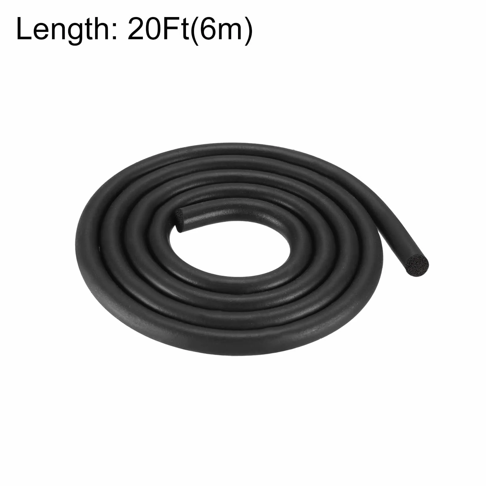 sourcing map Uszczelka z pianki gumowej EPDM 8 mm x 2 m, okrągła uszczelka do samodzielnego uszczelnienia