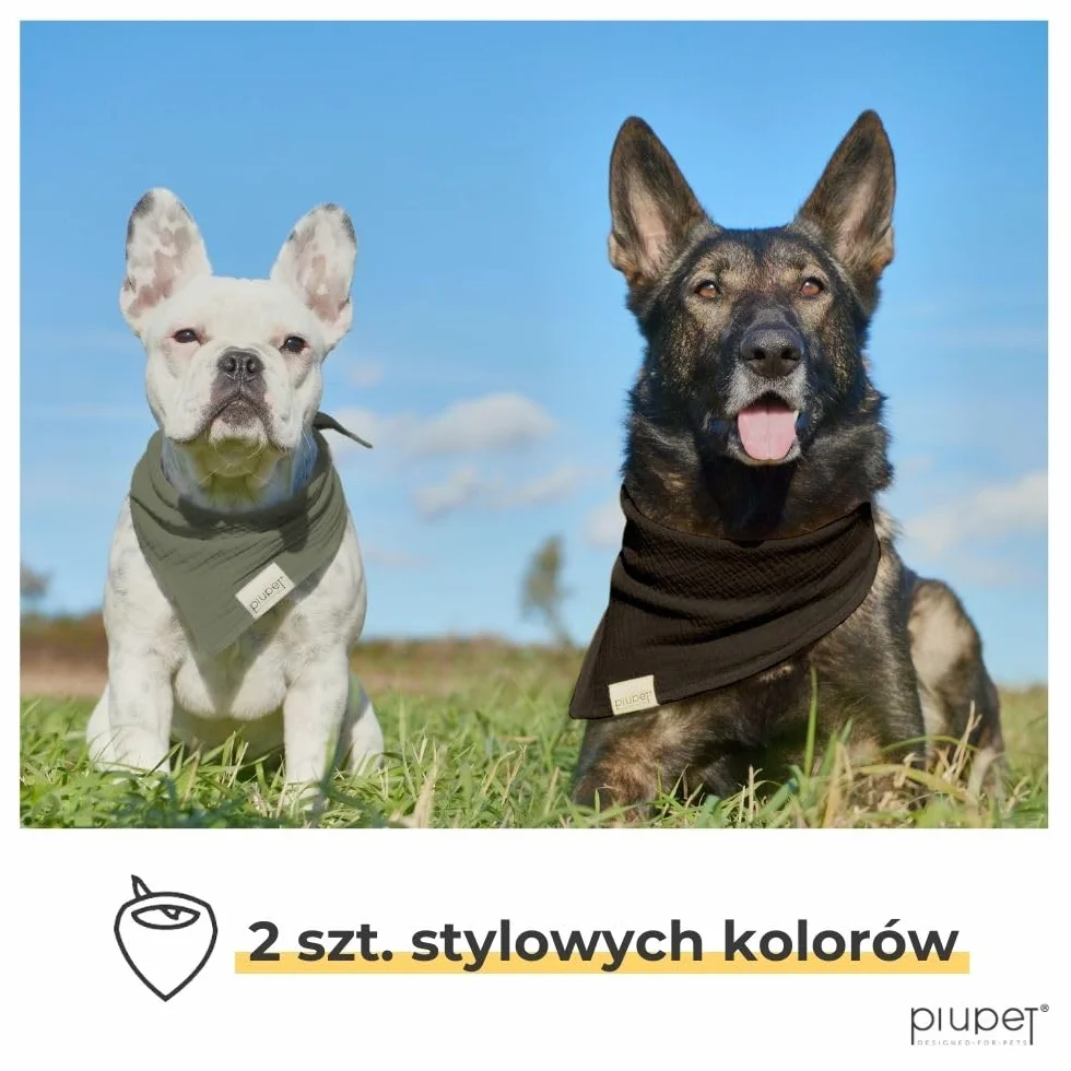 PiuPet® Bandany dla psów (S) - Fioletowy/różowy - Zestaw 2 bandan dla psów - Stylowe bandany dla dużych i małych psów - Ubranka i akcesoria dla psów