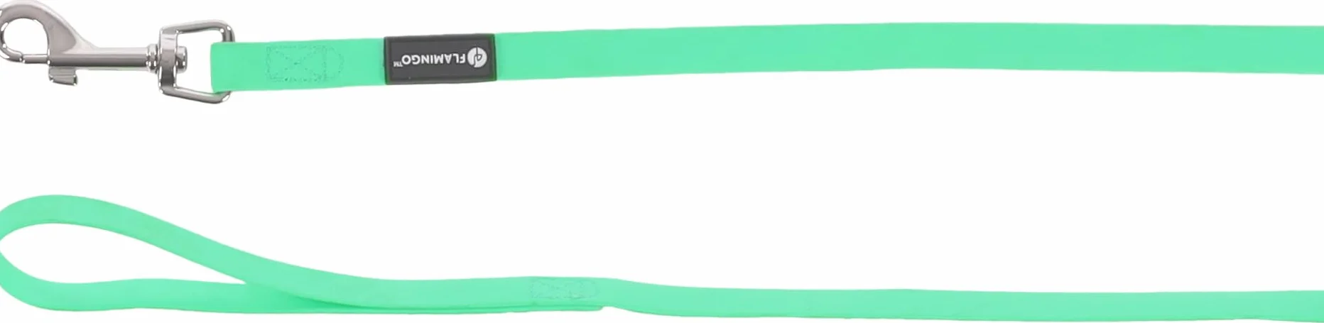 Smycz dla psa - Caspar Mint Green (tropik/trening) - 500 cm szer. x 1,3 cm szer. x 0,2 cm wys. - wodoodporny biothane - uchwyt - chromowany karabińczyk - łatwe czyszczenie