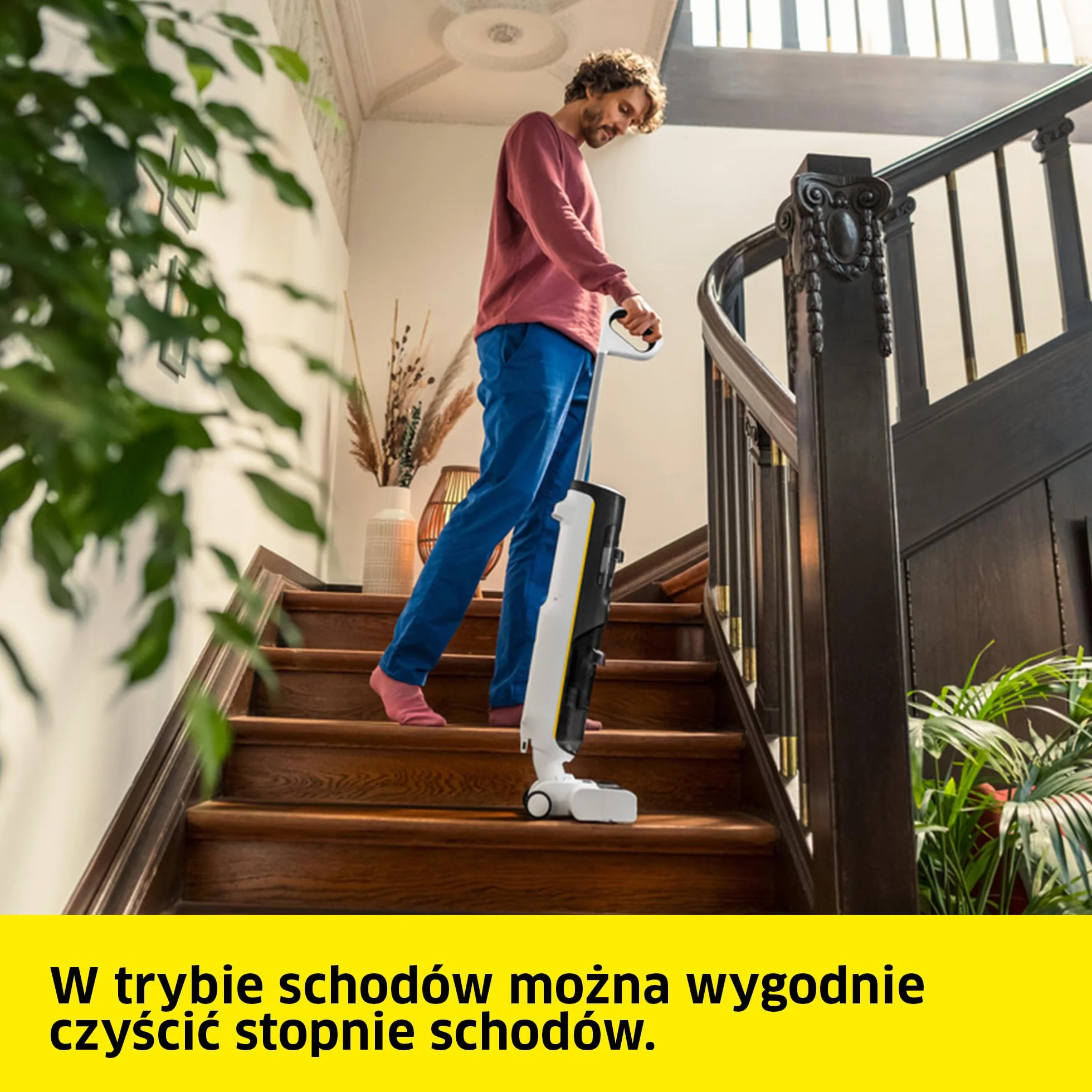 Kärcher bezprzewodowy mop odkurzający FCV 4 z 4 trybami czyszczenia, czas pracy na baterii: ok. 45 min, powierzchnia użytkowa na jedno ładowanie: ok. 200 m²