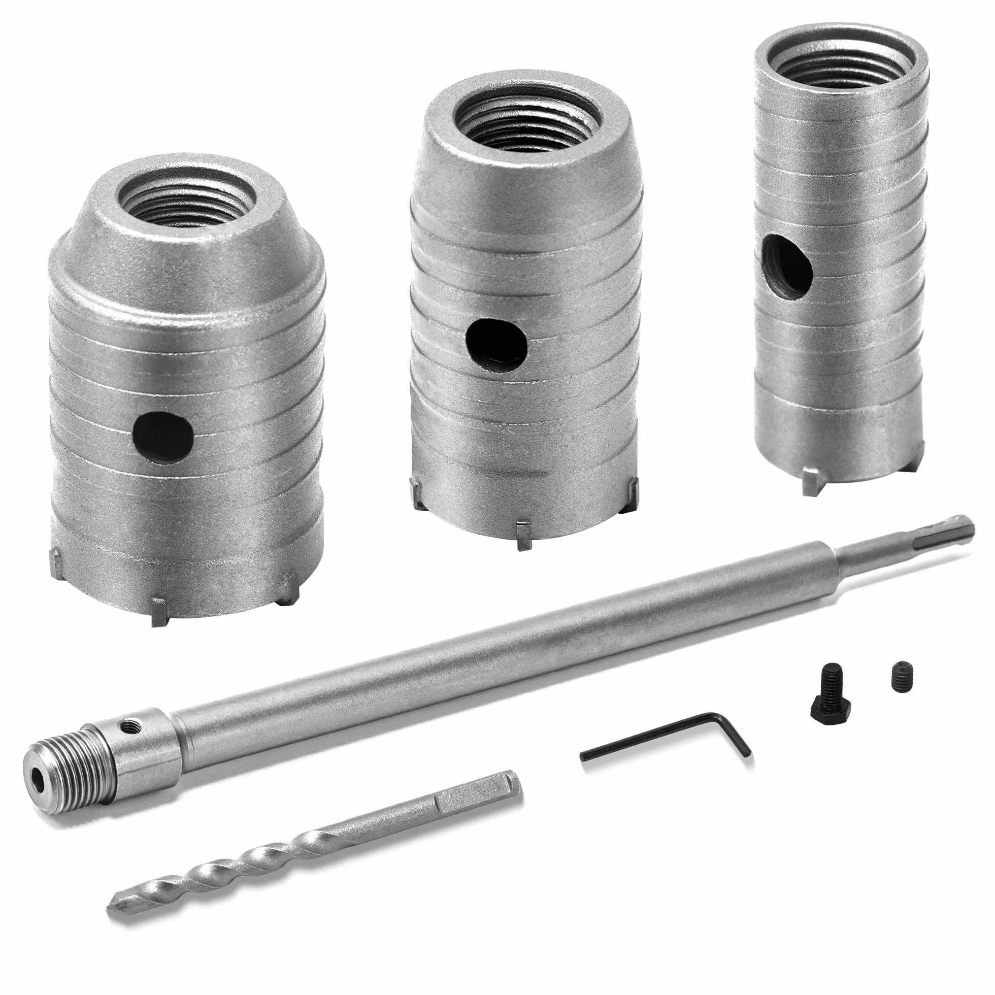 Otwornica do Betonu Wiertło Wiertnicze do Muru Wiertło Rdzeniowe Koronka 30 mm 40 mm 50 mm z Wiertłem Centrującym i Adapter Przedłużający SDS-Plus 350 mm do Płyt Gipsowo-Kartonowych Cegła Kamień