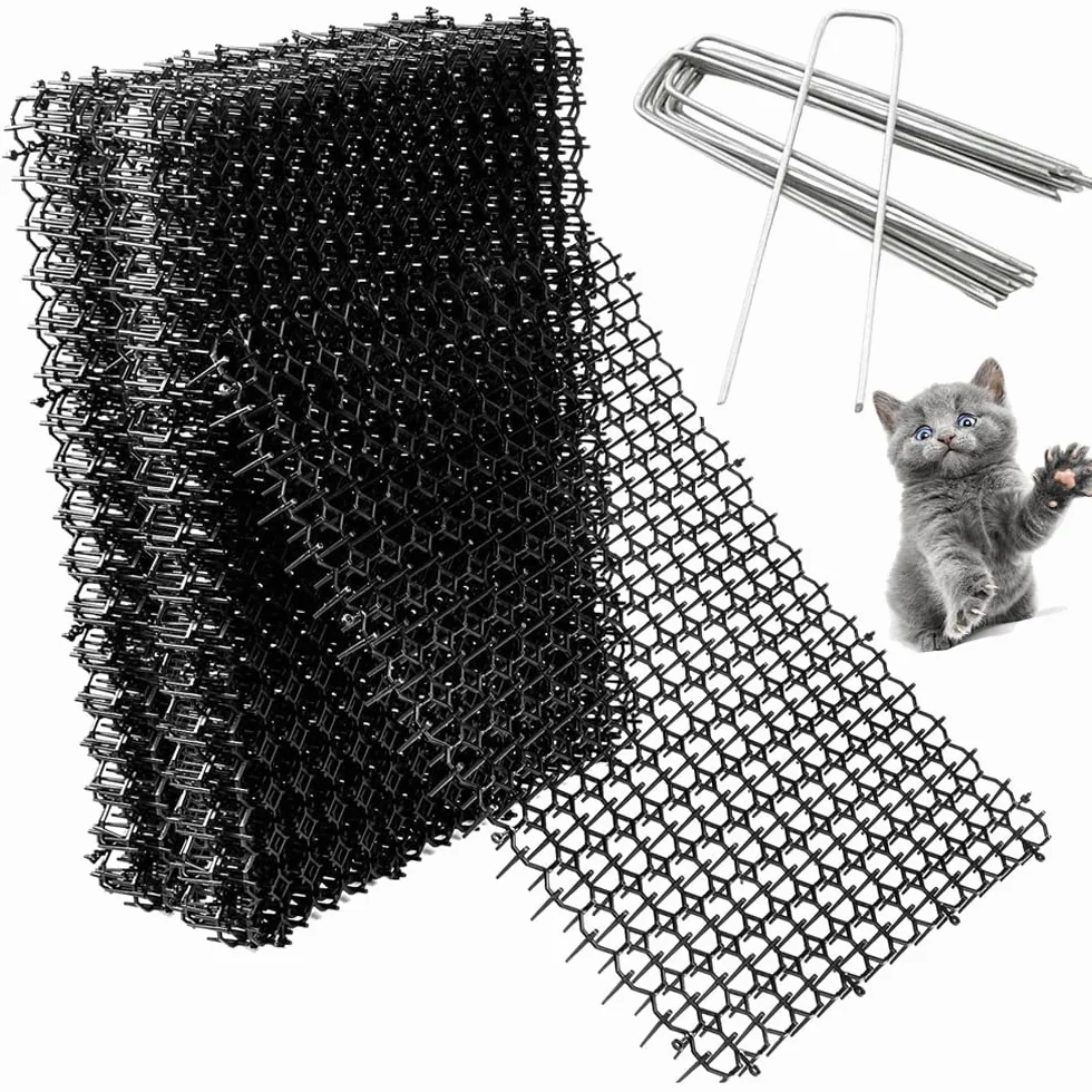 HEYOUTH Kratka z kolcami bariera dla zwierząt 12 sztuk 40x20 cm z kotwami gruntowymi