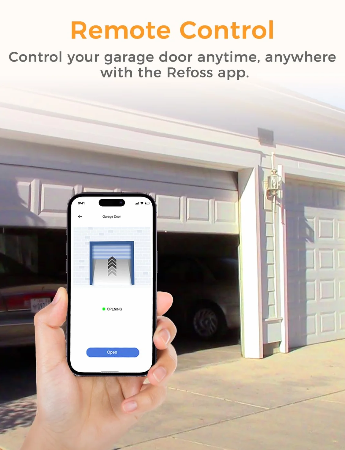 Refoss Smart Otwieracz do bram garażowych z pilotowaniem za pomocą sieci WLAN, kompatybilny z Apple HomeKit, Alexą i Google Home