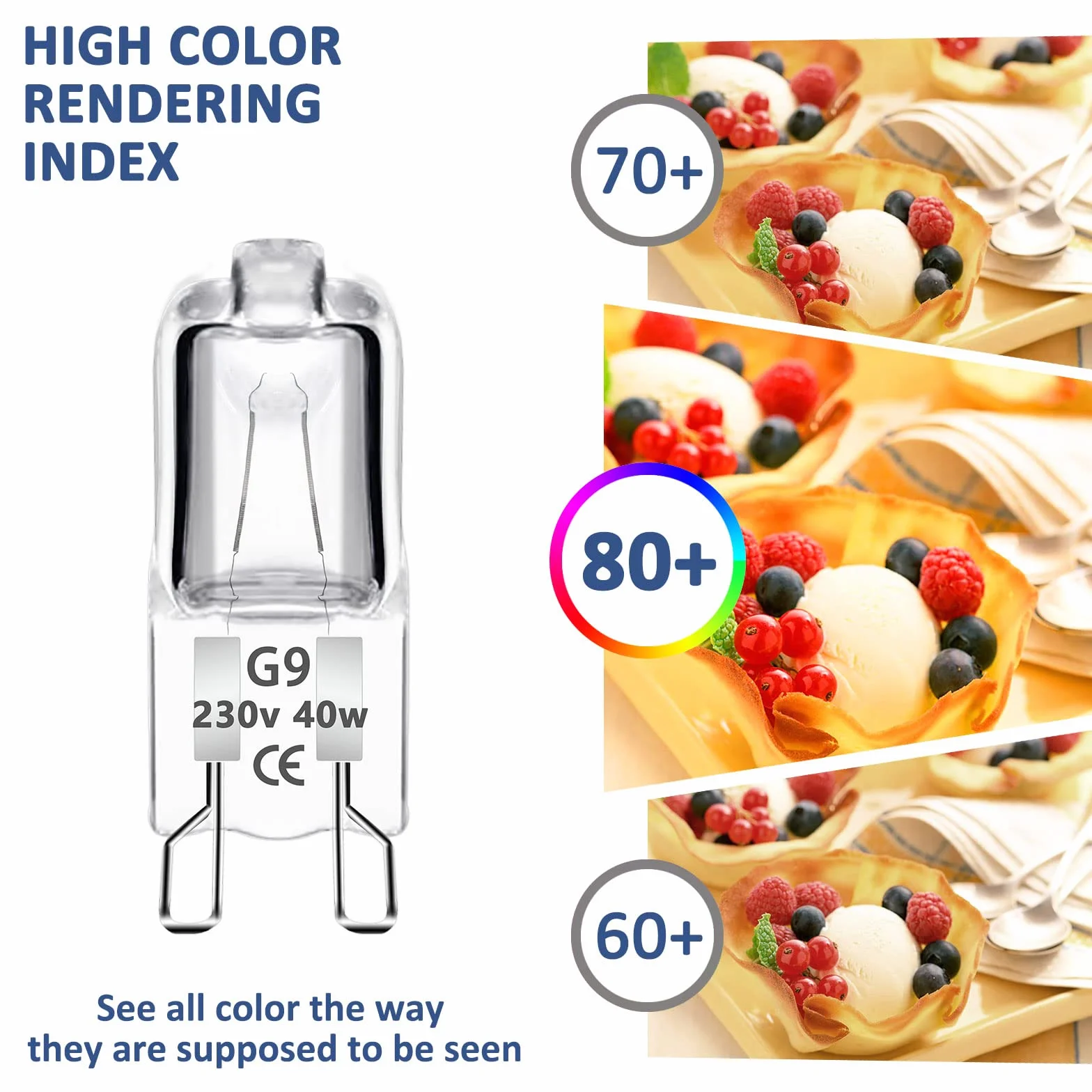 Caldarax Zestaw 12 żarówek halogenowych G9 40W 230V ściemniania 2700K 480lm do piekarnika