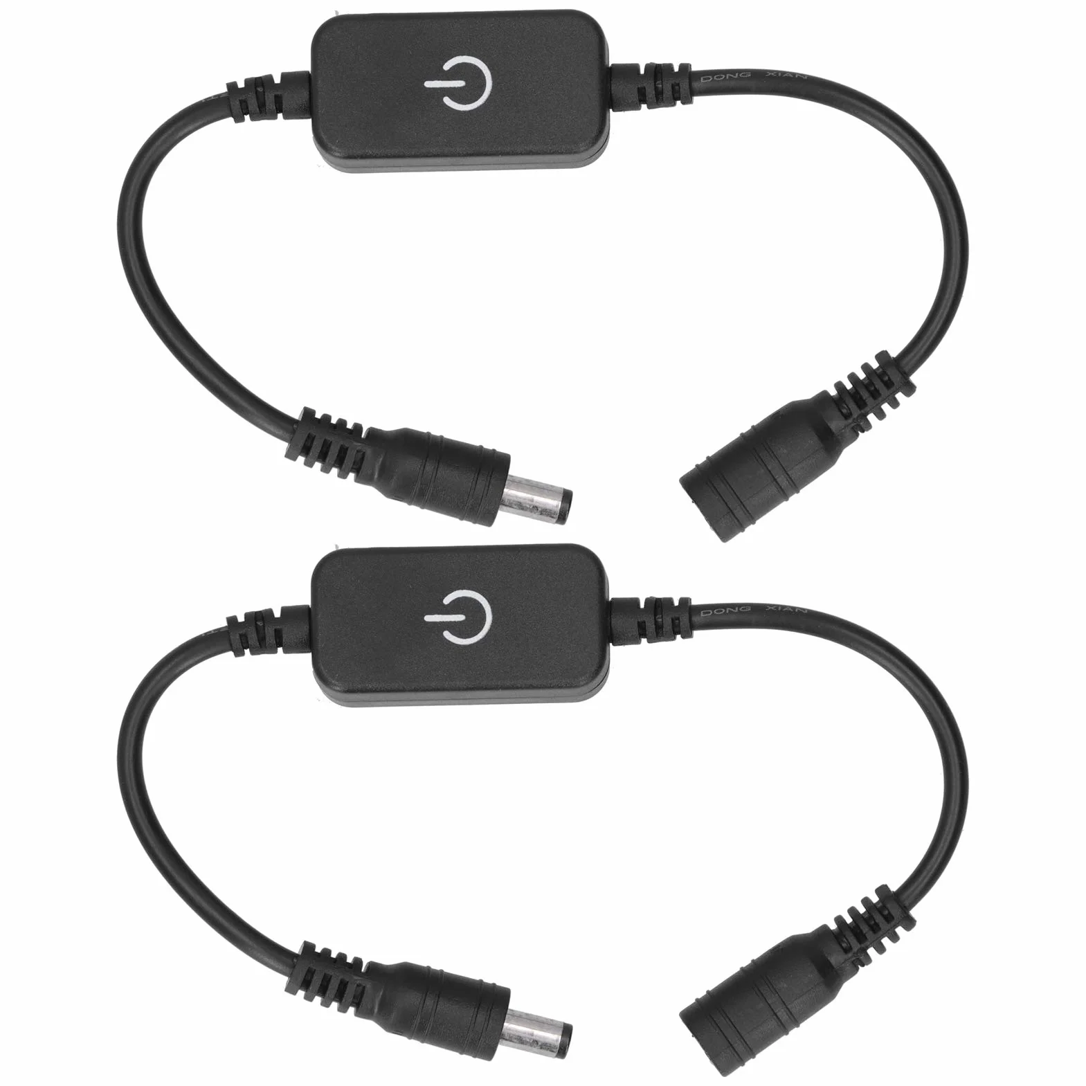 2 sztuk Mini LED Strip Ściemniacz dotykowy 1ft Przewód Pojedynczy Kolor Ściemnianie Włącznik Wyłącznik Kontroler DC 12 V-24 V.