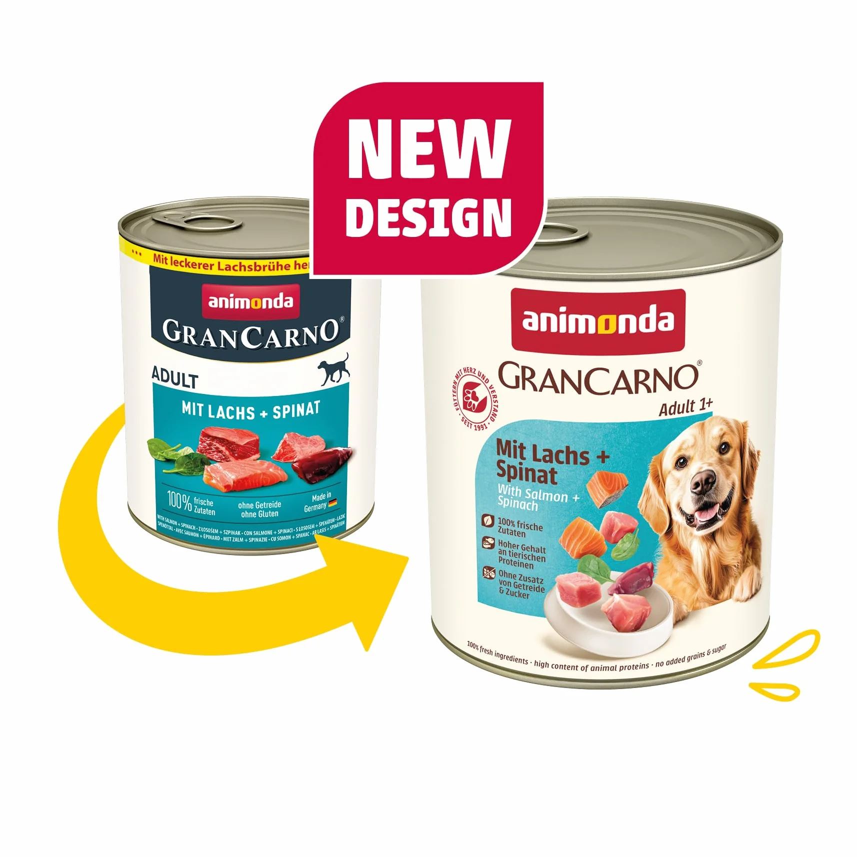 Grancarno Karma dla Psów Łosoś Szpinak 6 x 800 g