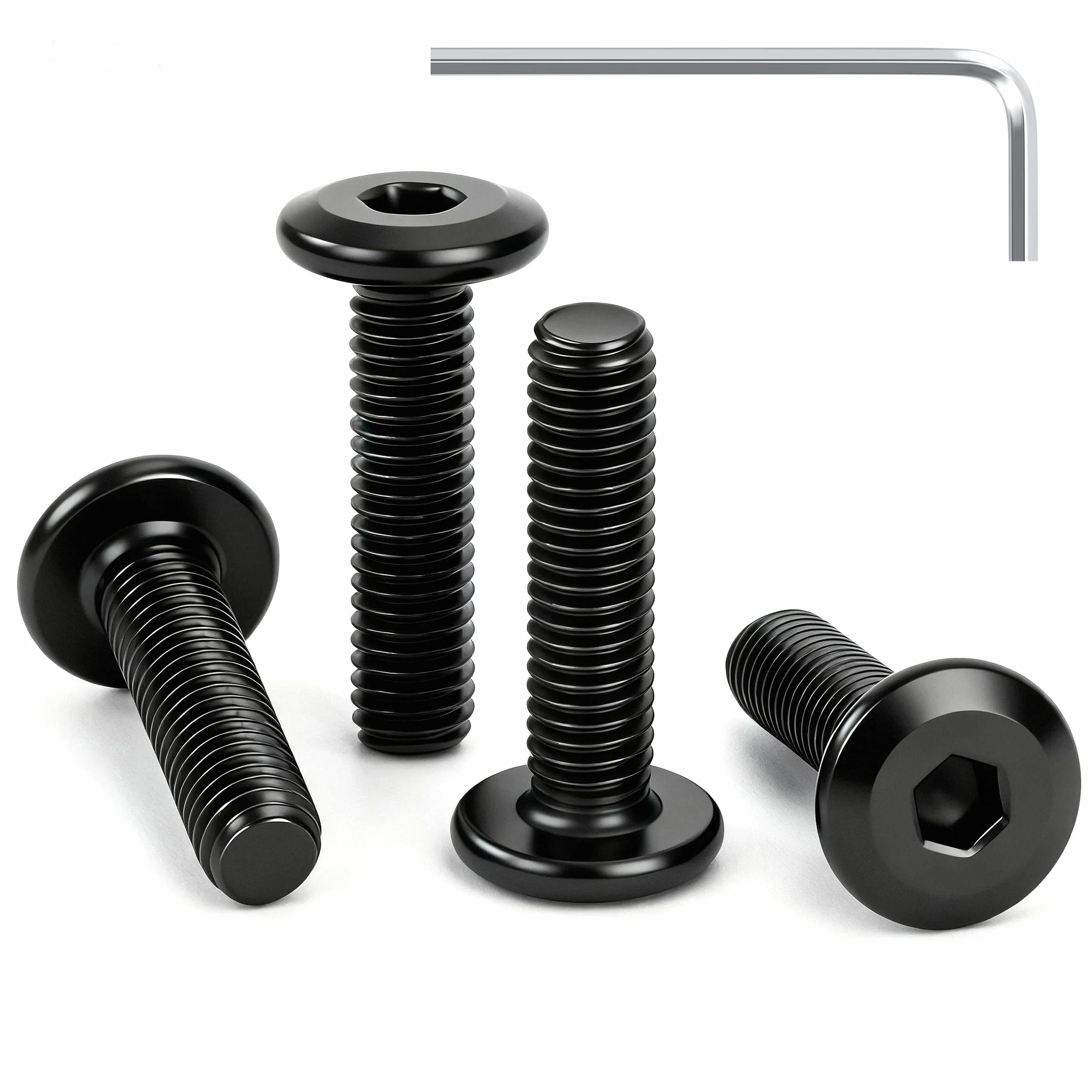 25 szt. Śruba z łbem płaskim z łbem sześciokątnym M5 x 12 mm pełny gwint ze stali nierdzewnej A2 z kluczem Allen do mebli DIY Naprawa