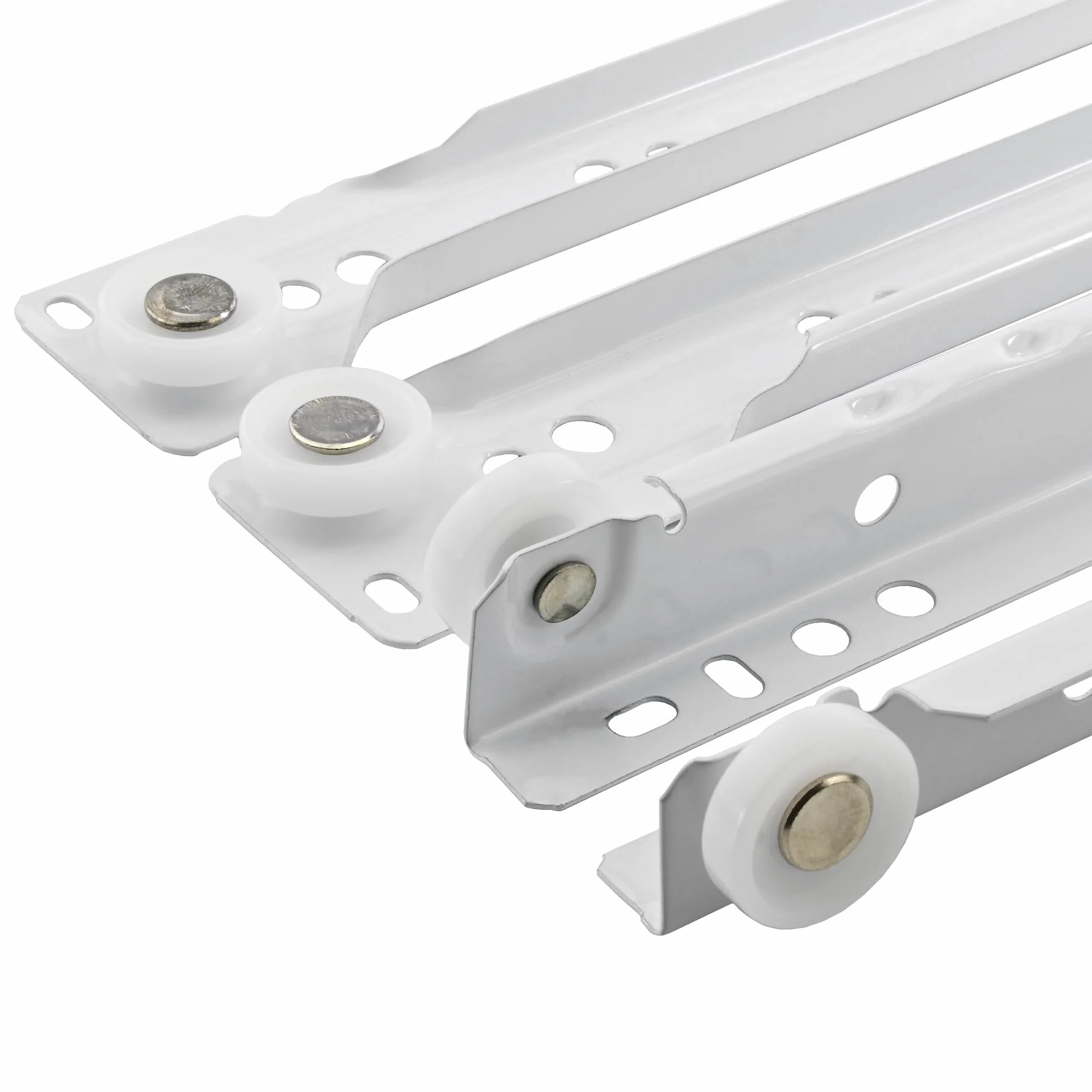 Mprofi MT® 2 Sztuki, 1 Para | Prowadnice Rolkowe 250mm | Częściowy Wysuw | Nośność 30kg | Białe Szyny do Szuflad | Akcesoria Meblowe