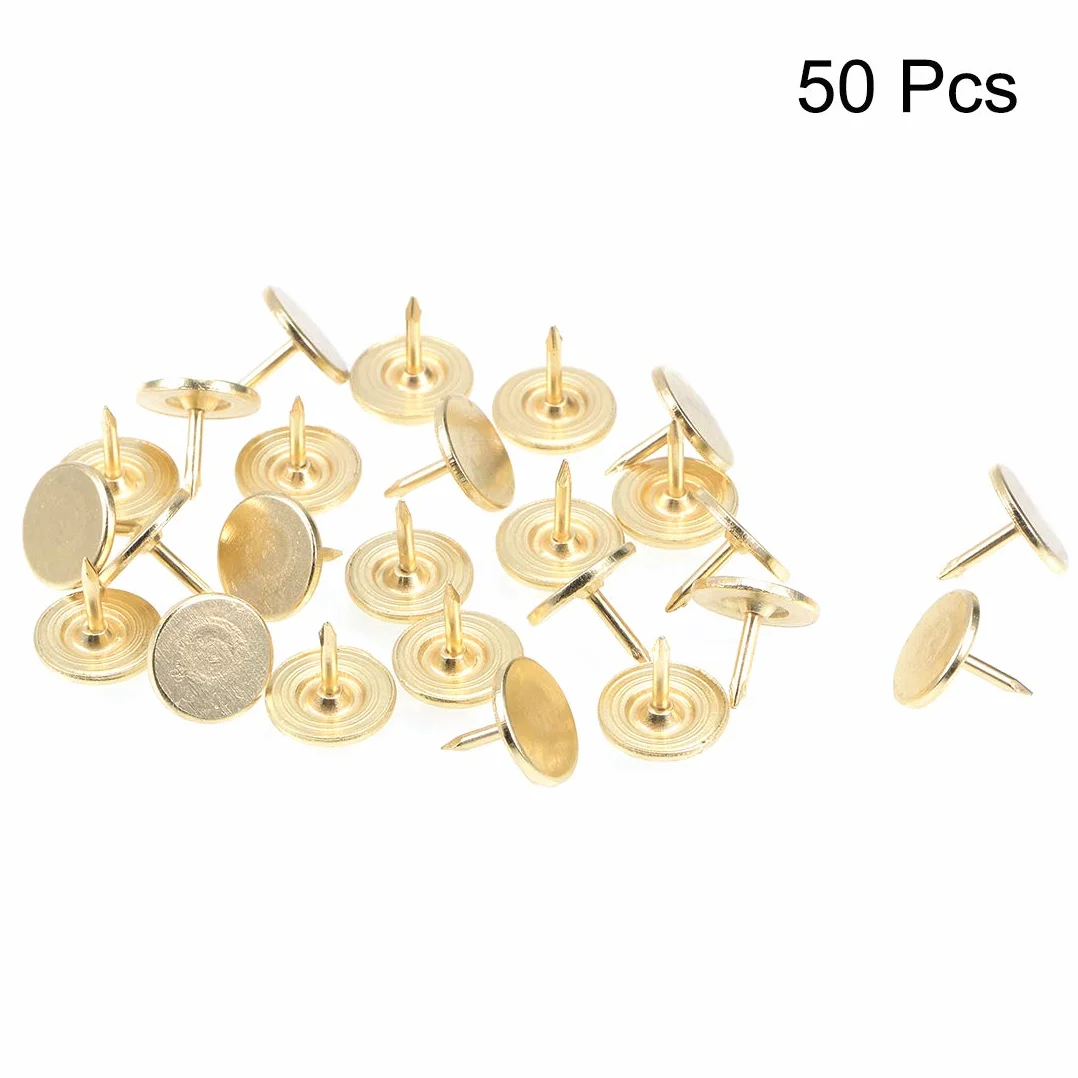 sourcing map 50 szt. pinezki do tapicerki pinezki 11 mm x 10 mm piny złote odcienie
