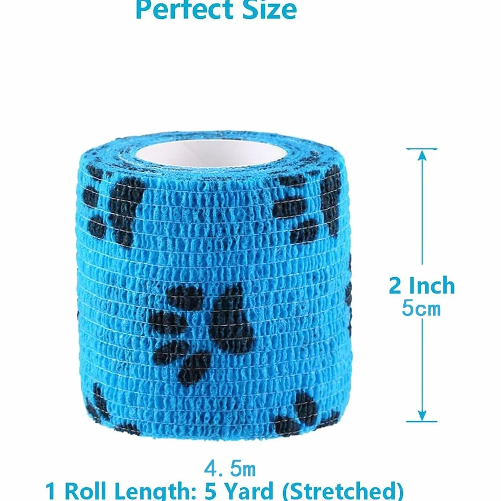 Pet Vet Wrap samoprzylepny elastyczny bandaż dla zwierząt 6 rolek 5 cm x 4,5 m