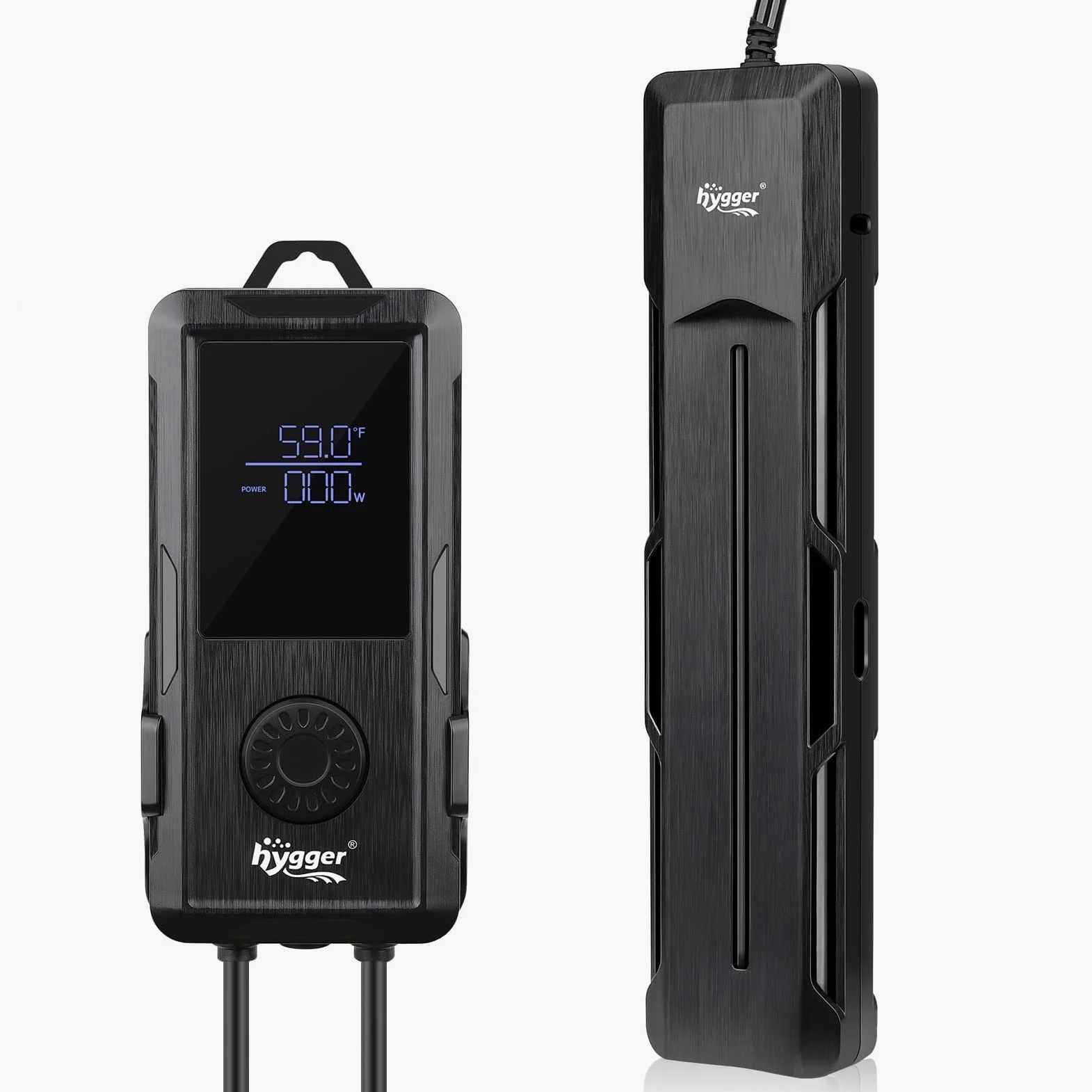 hygger Grzejnik zanurzeniowy do akwarium 1000 W z inteligentnym wyświetlaczem cyfrowym LED, czarny