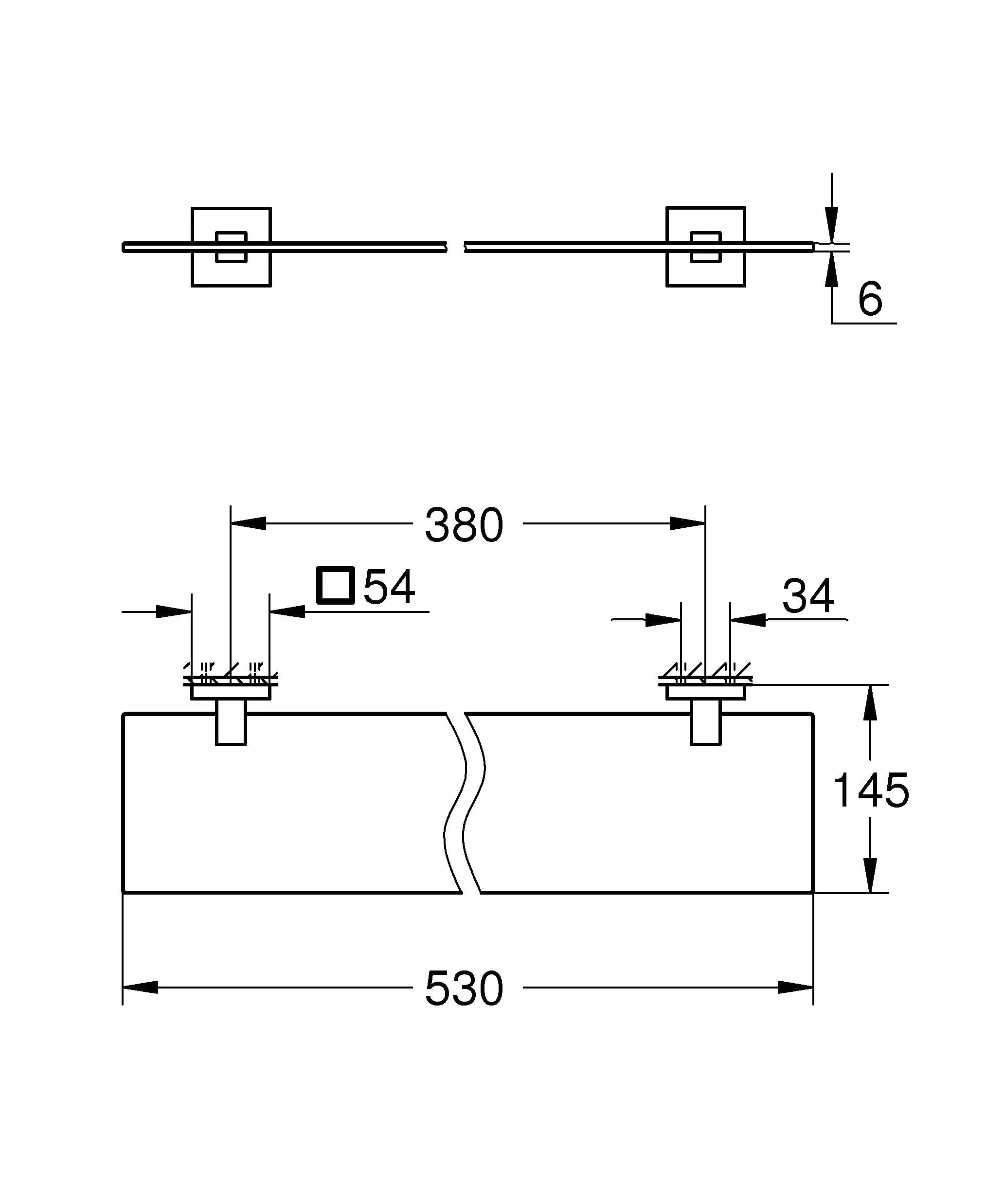 GROHE 411092430 Start Cube Shelf szklana półka, matowa czerń