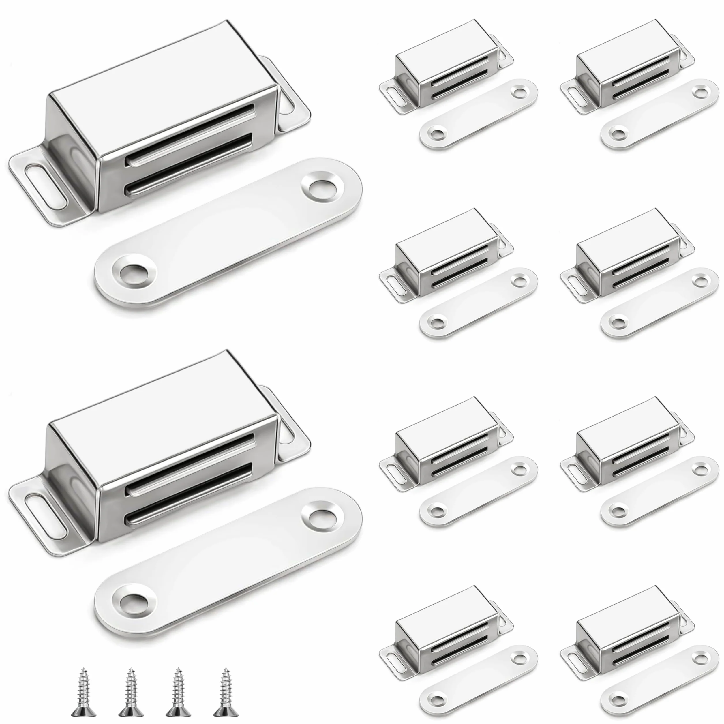 Zatrzaski magnetyczne, 10 sztuk, magnesy na drzwi szafy, meble, mocne magnesy, magnetyczne zamknięcie na drzwi, drzwi, szafy, magnesy na drzwi, samoprzylepne, do szuflad, samozamykaczy
