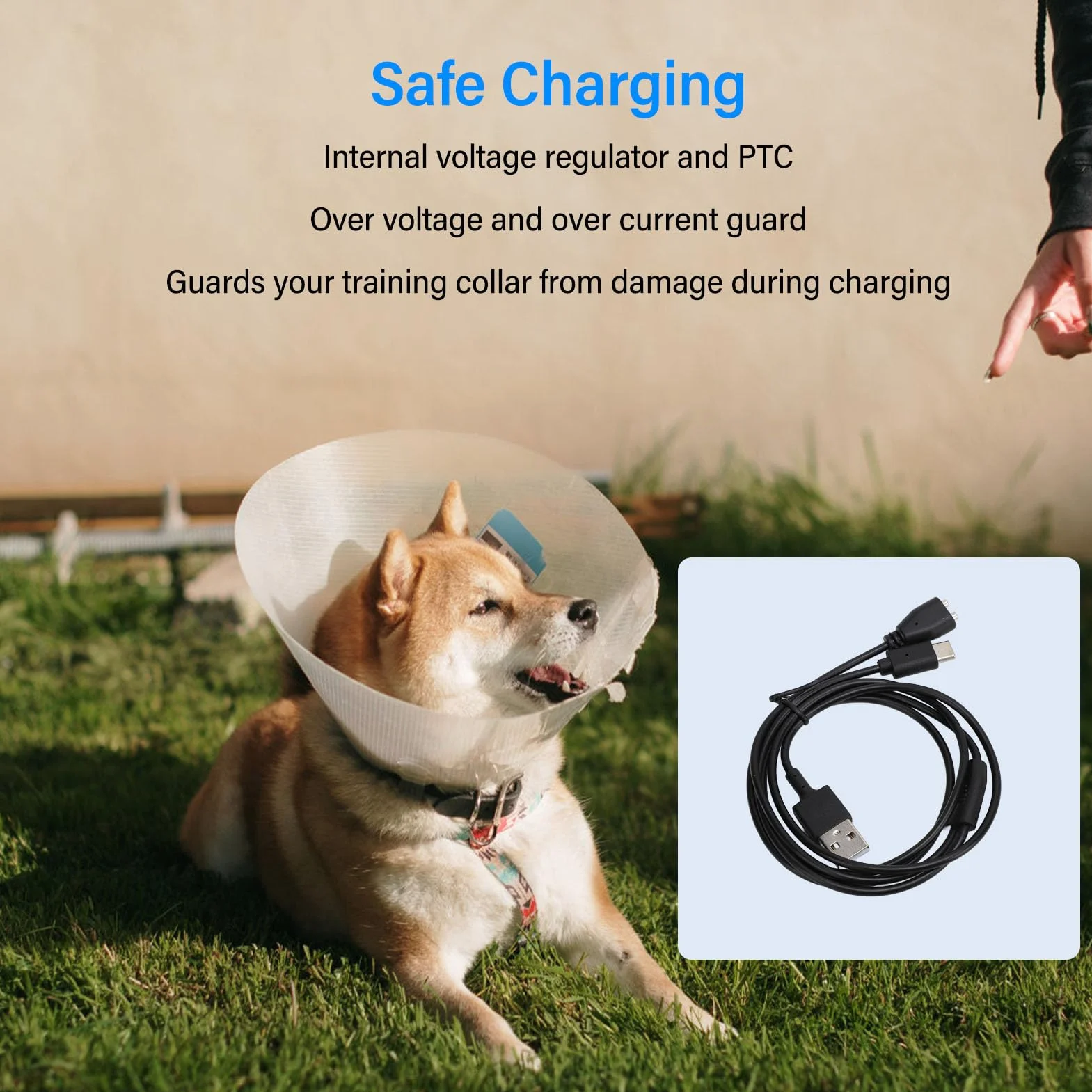 Zamienna ładowarka do Obroży Szkoleniowej dla Psa, 2 w 1 Magnetyczny i Kabel ładujący USB C do Obroży Yawpet Shock DT-72, DT-73