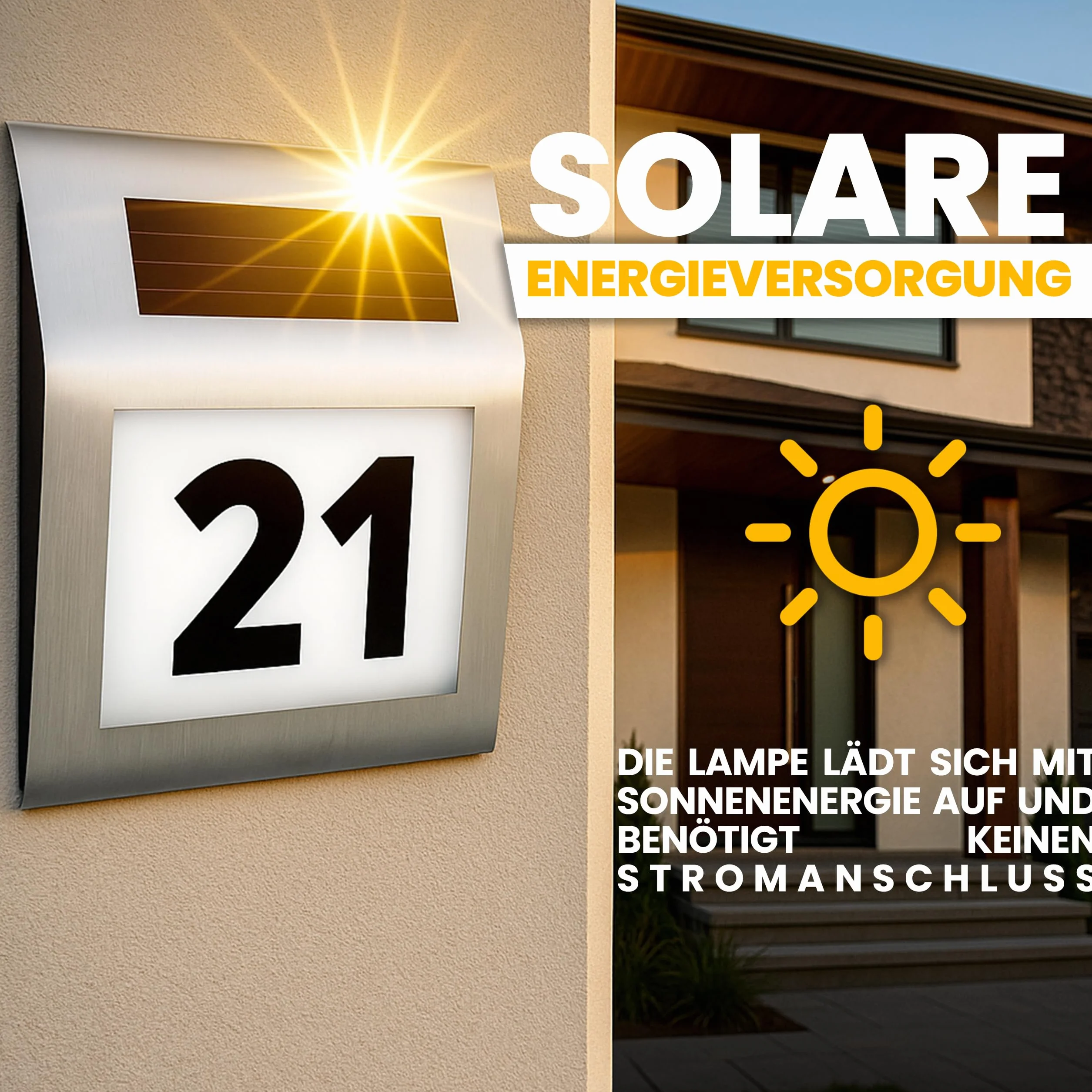 Retoo indywidualny numer domu ze stali nierdzewnej podświetlana dioda solarna LED z czujnikiem ruchu i czujnikiem zmierzchu odporny na warunki pogodowe słonecznego IP44 nierdzewny kinkiet 0-9