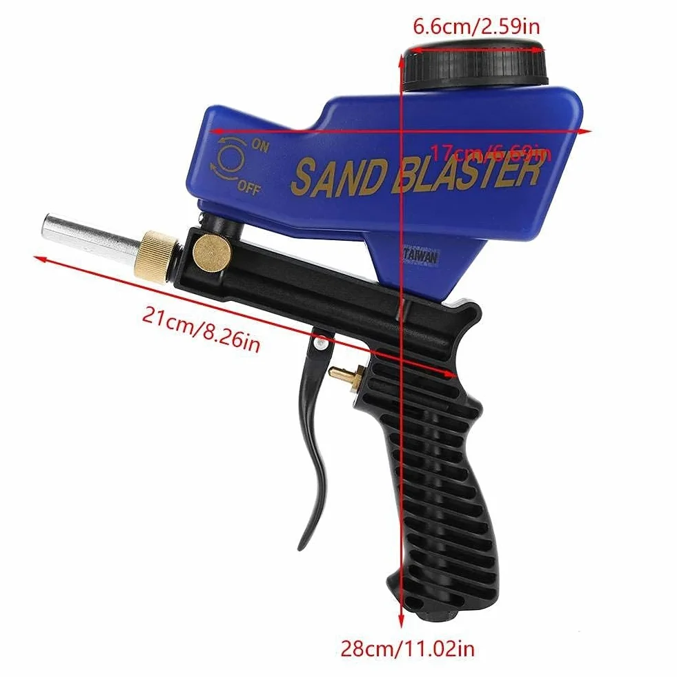 Pneumatyczny pistolet do piaskowania, przenośny grawitacyjny pistolet do piaskowania przeciwrdzewnego Pneumatyczny pistolet do piaskowania Piaskarka Usuń niebieską plamę rdzy