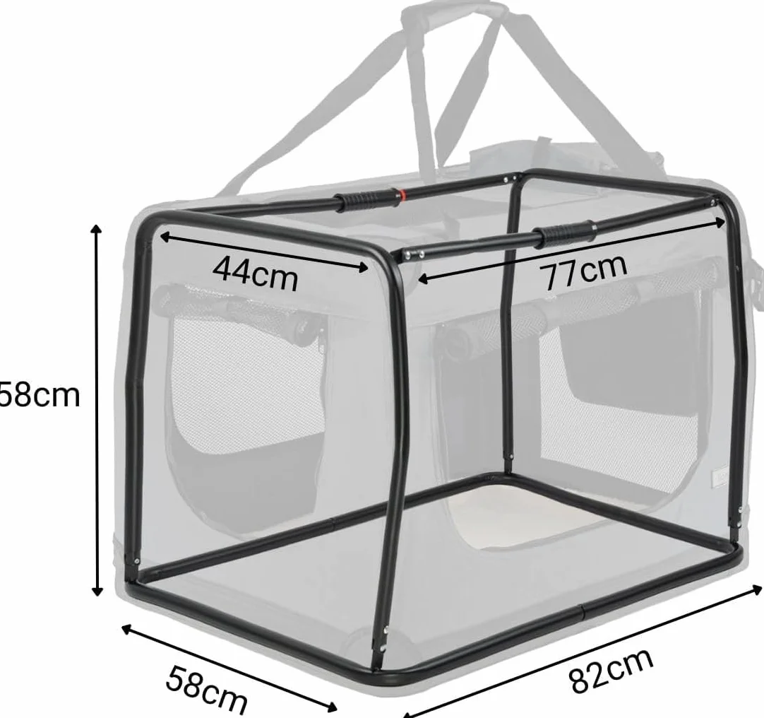 lionto Składany transporter dla psa do podróży i samochodu, 82x58x58 cm, wytrzymały transporter z uchwytami i kocem dla kota i psa do 18 kg, mocna torba z tkaniny, szary