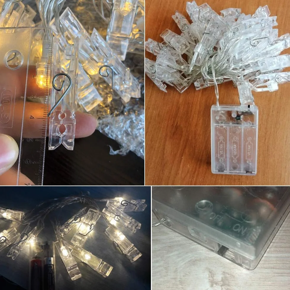 Lampki LED ze zdjęciami 1,5 m zasilane bateryjnie świąteczne choinkowe dekoracja wewnętrzna zewnętrzna