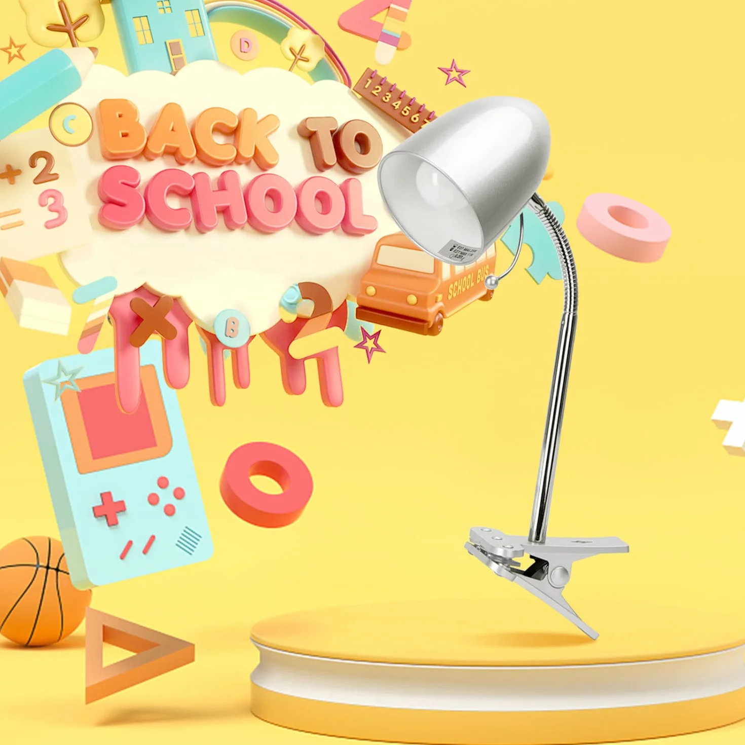 Aigostar Lampa biurkowa z zaciskiem Retro E27 240V Srebrny