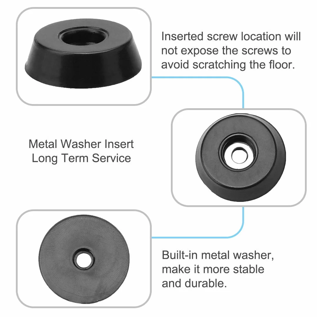 sourcing map 40 szt. gumowe nóżki zderzak bufor deska do krojenia Pad tarcza metalowa D18x15xH5mm