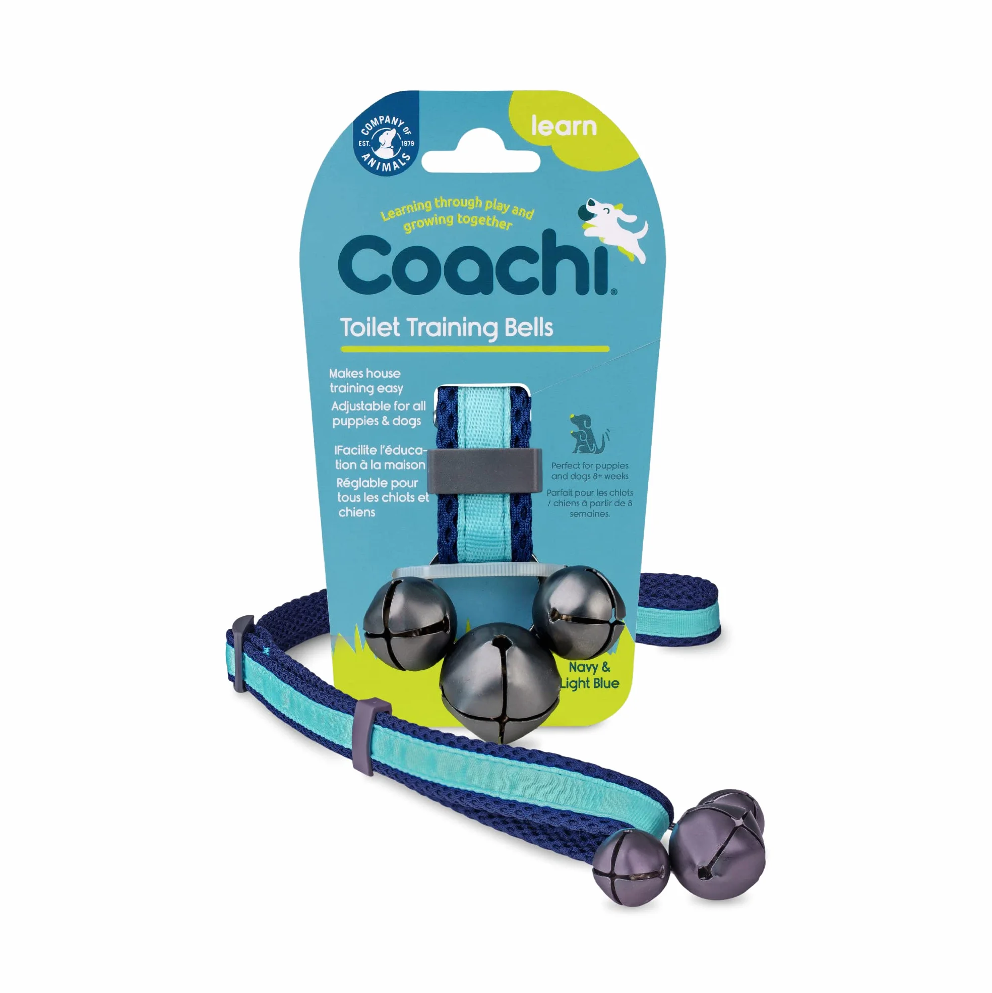 Coachi Toilet Training Bells, Suitable for Puppy or Newly Acquired Dog, House Training, Stop Door Scratching, Easy to Use, Adjustable Height. Dog Accessory, Great for Clicker Training. Easy to Hear.