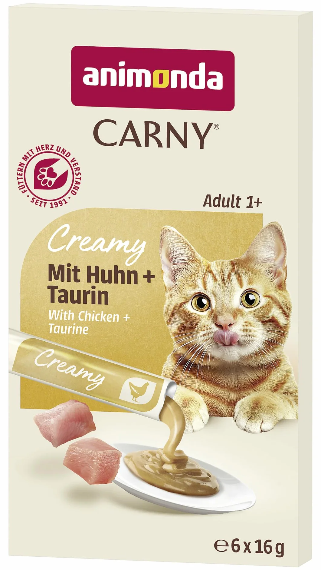 Animonda Carny Creamy Adult Karma dla Kotów, Kurczak/Tauryna, 9 x 15 g