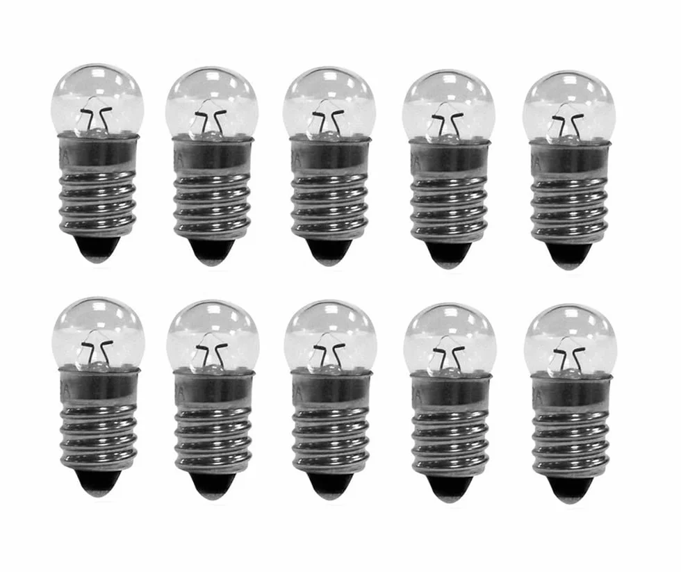 10 sztuk żarówek kulistych E10 1,5 V 0,3 A żarówka żarówka miniaturowa podstawa wkręcana 1,5 V DC