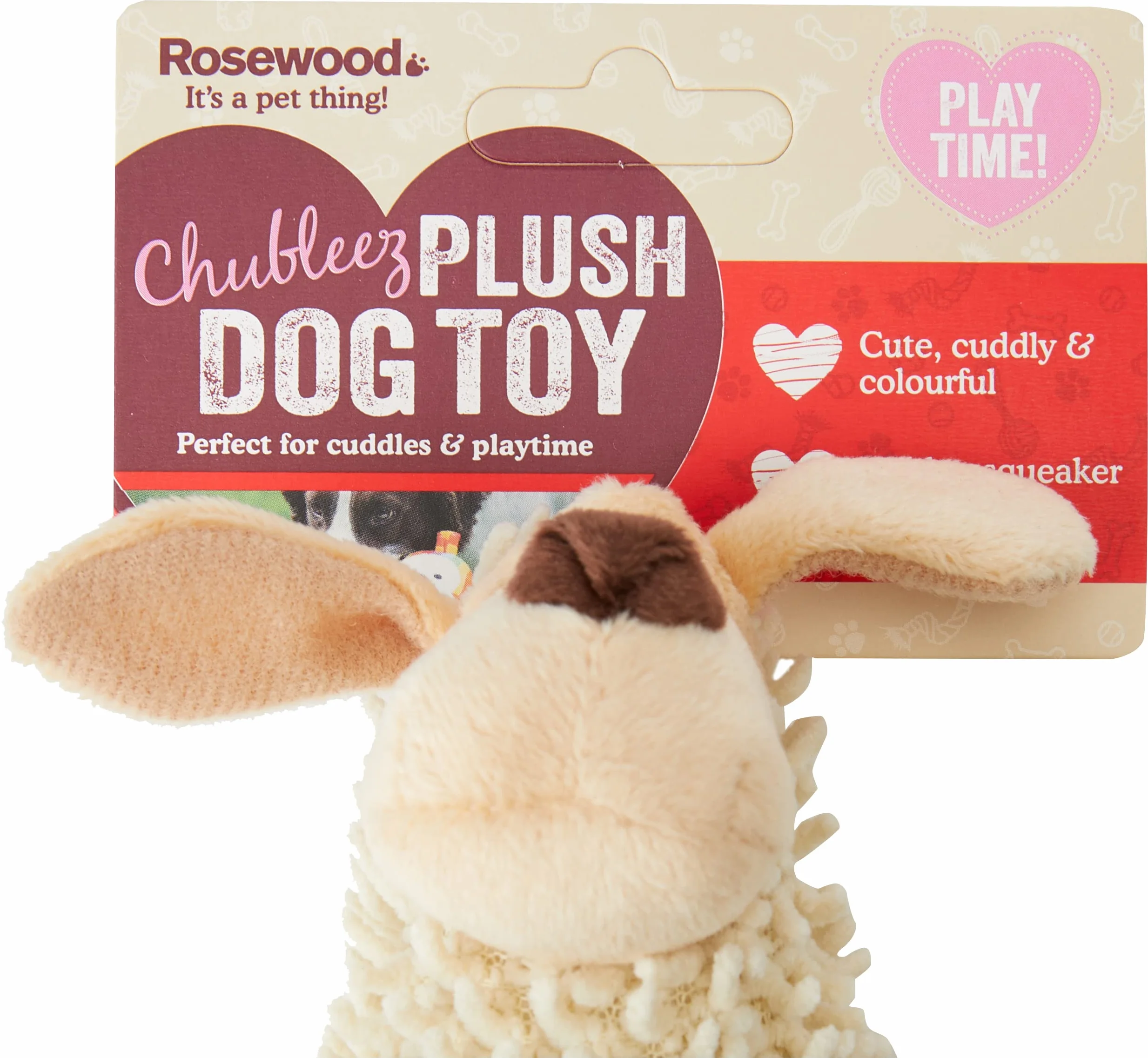 Rosewood Chubleez Noodle Buddy pluszowa wygodna zabawka dla psa z piszczałką, 21 cm, wszystkie rozmiary ras