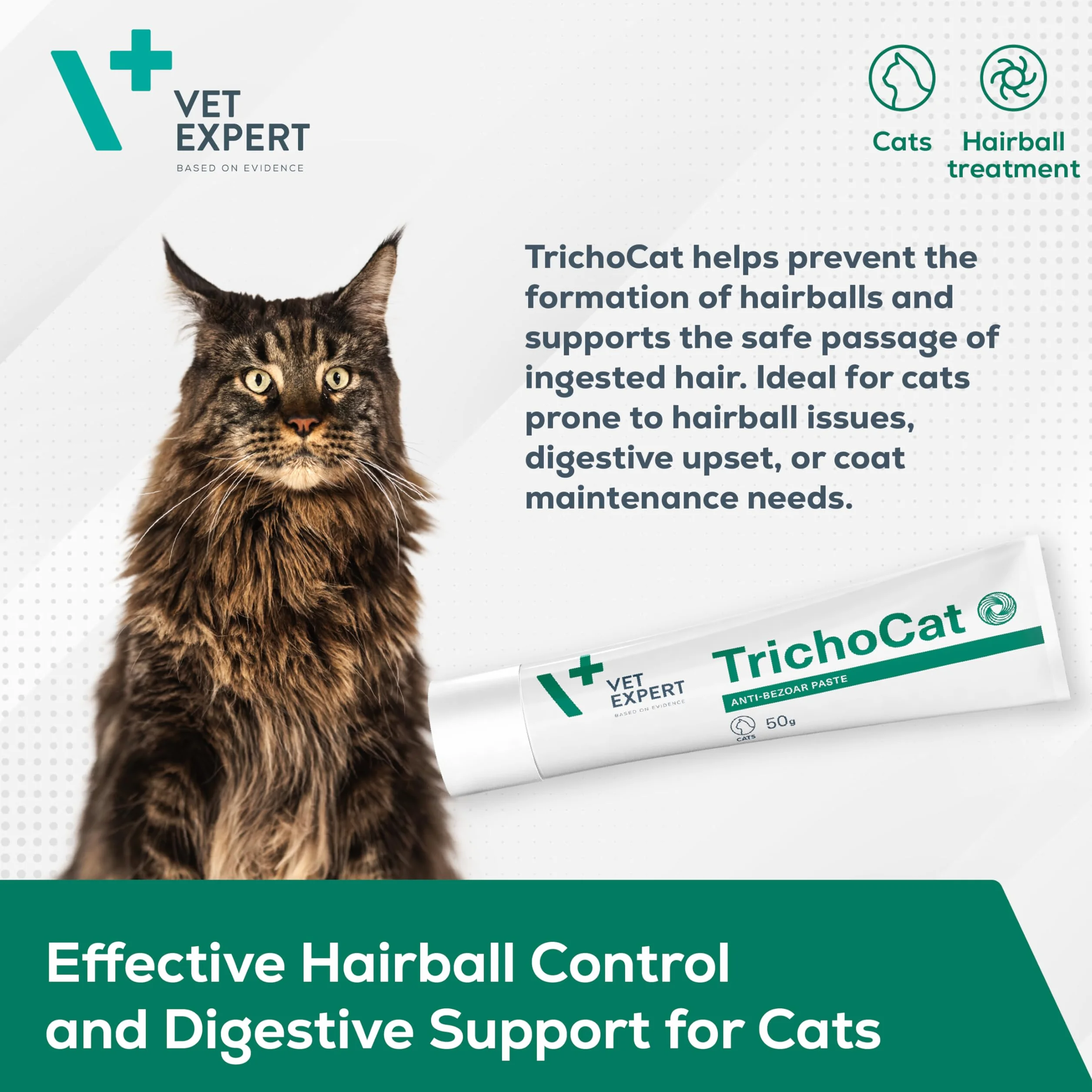VET EXPERT TRICHOCAT - pasta odkłaczająca dla kotów 50 ml