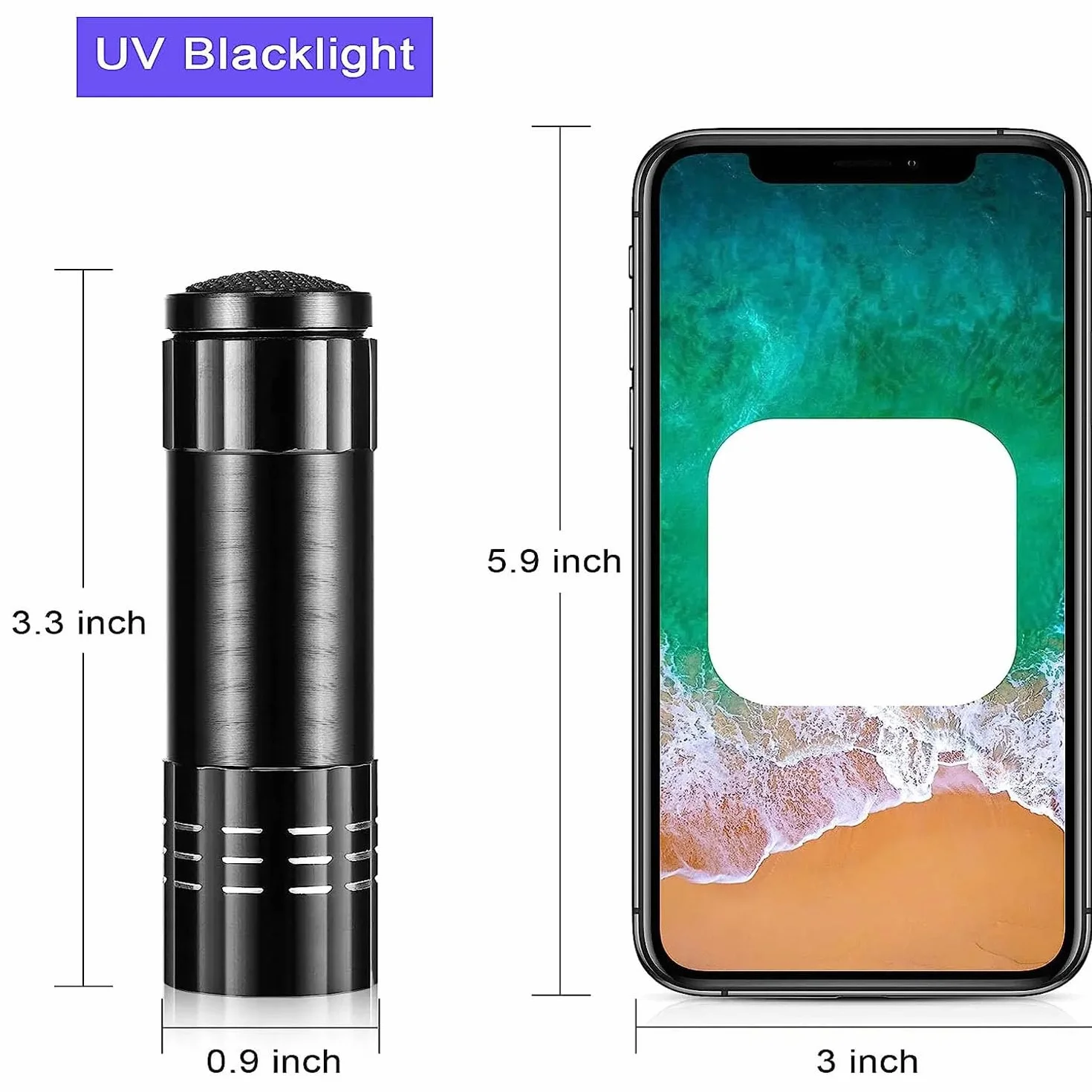 POCKETMAN Przenośna latarka UV 395-400 nm czarne światło ultrafioletowe Zoomable wykrywacz plam