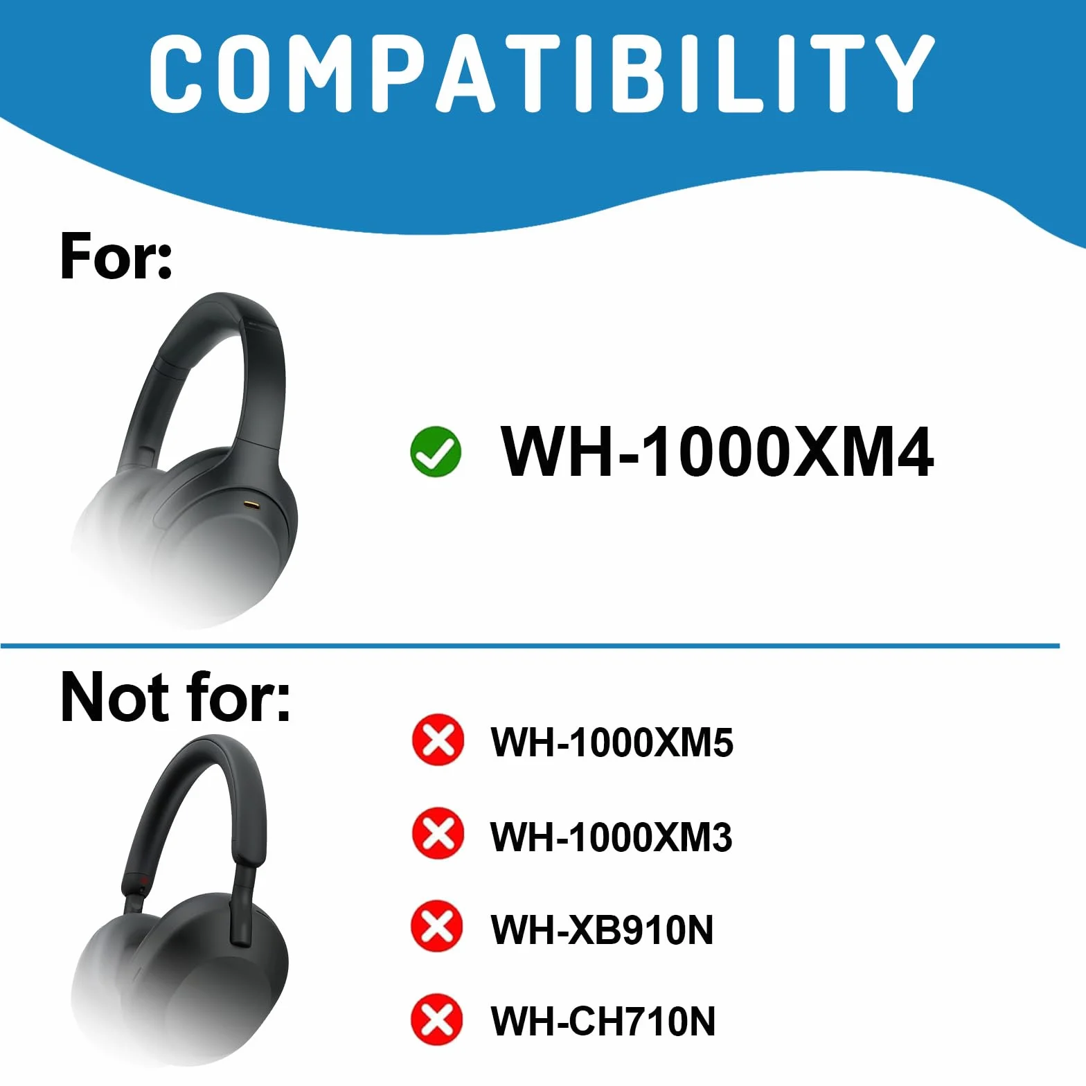 Adhiper WH-1000XM4 zawiasy obrotowe + metalowy zamek zawiasowy w kształcie litery U, zamiennik do słuchawek Sony WH-1000XM4, części zamienne, akcesoria, obroty zawiasów