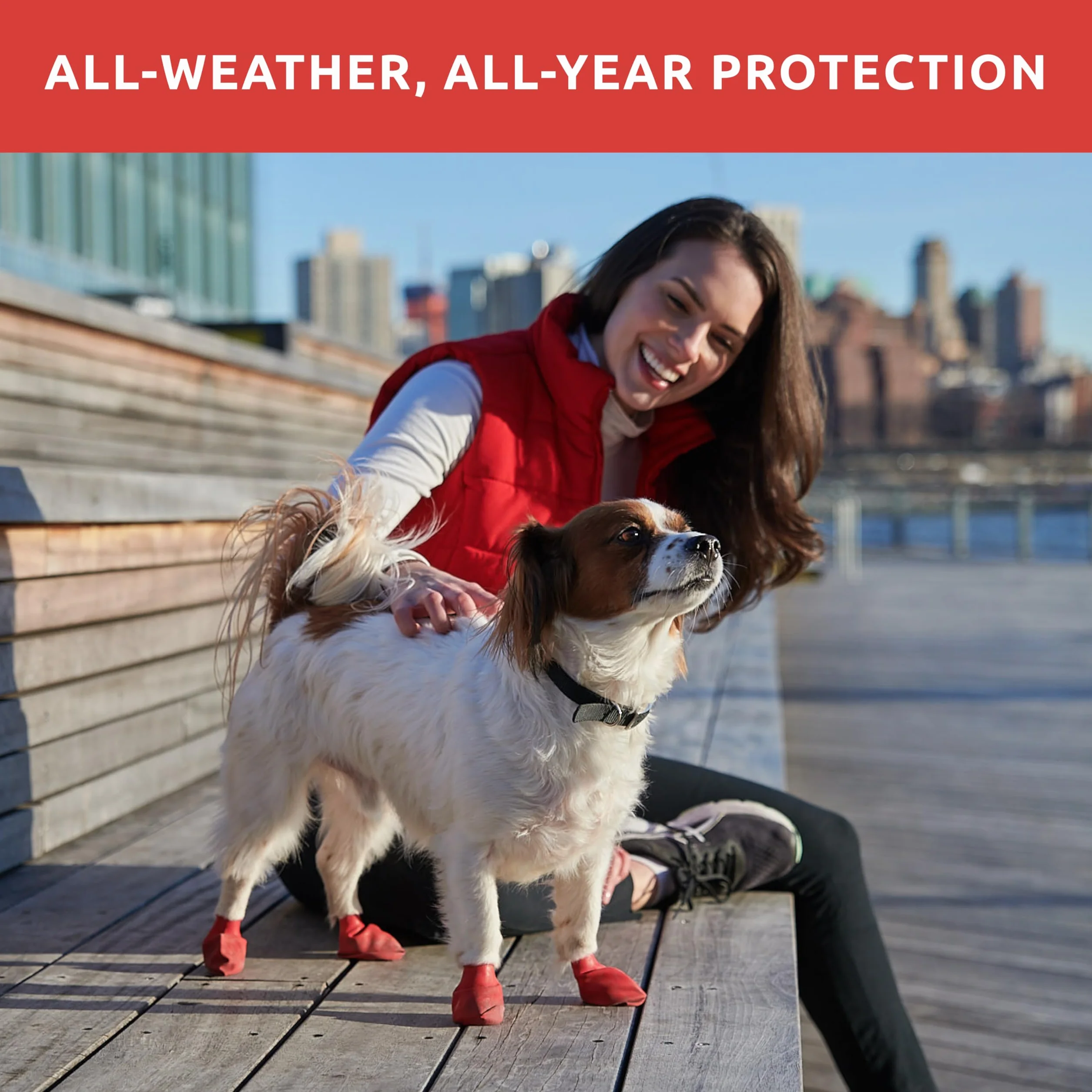 Pawz Durable All Weather Dog Boots, czerwone, małe