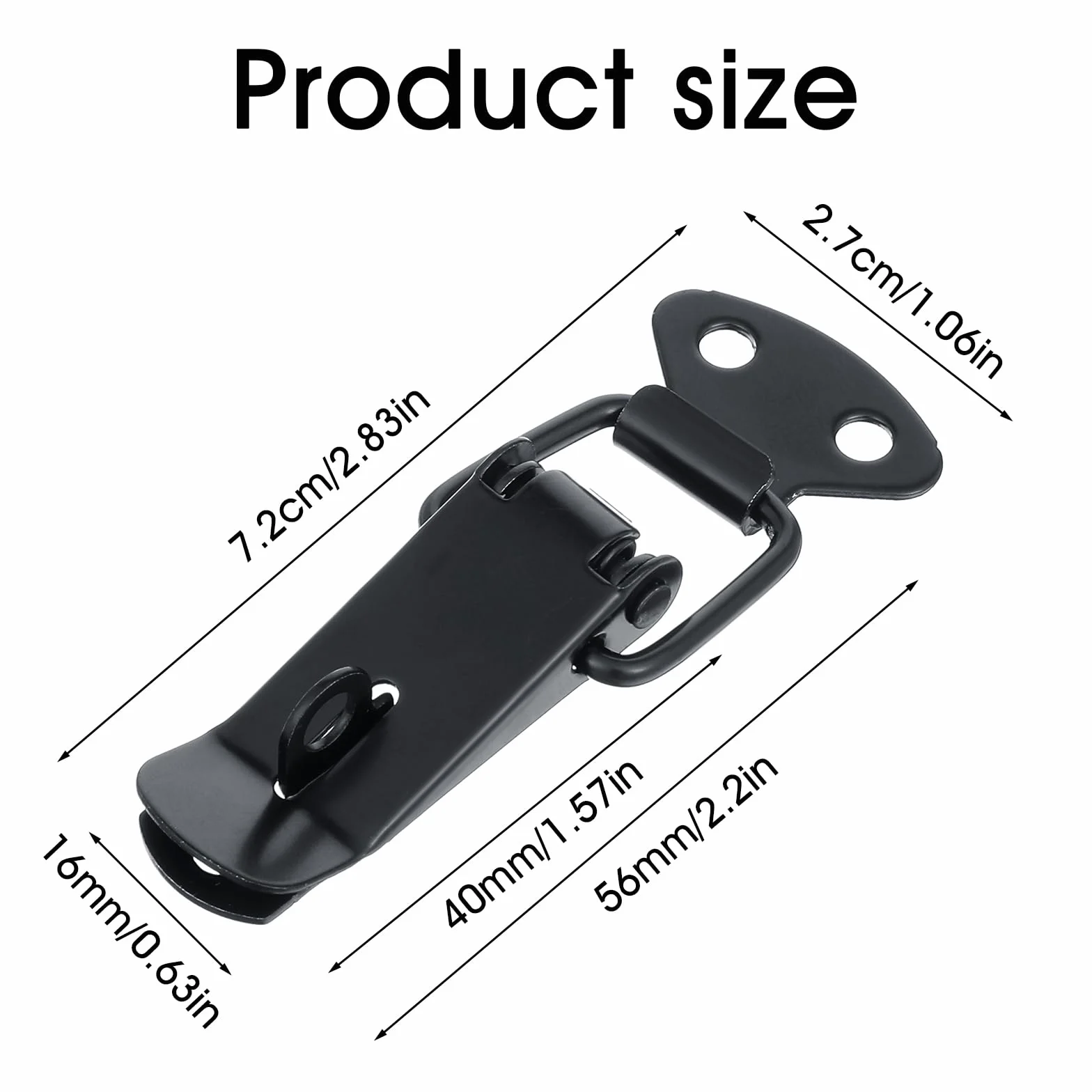 2 sztuki nakrętek zaciskowych ze stali nierdzewnej ze śrubami, zamknięcie na ścianę 56 mm, zamknięcie dźwigniowe, zamknięcie skrzyni, zamknięcie dźwigniowe, zapięcie zatrzaskowe, zapięcie zatrzaskowe,