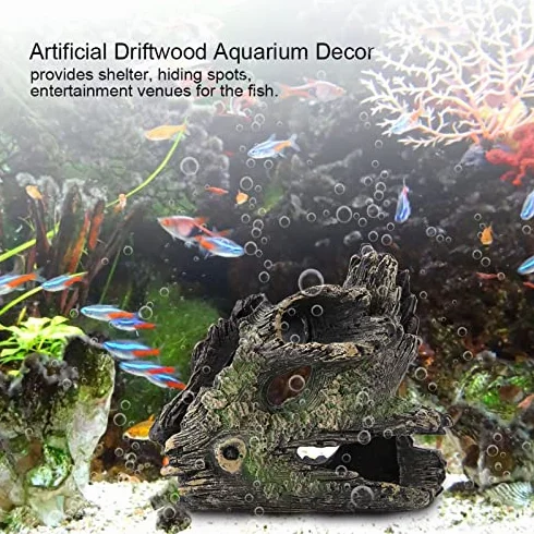 Akwarium Driftwood Dekoracja Pień drzewa żywicznego do akwarium Shrimp Nest Shuttle Finder Hippie Shelter (ST-004C)